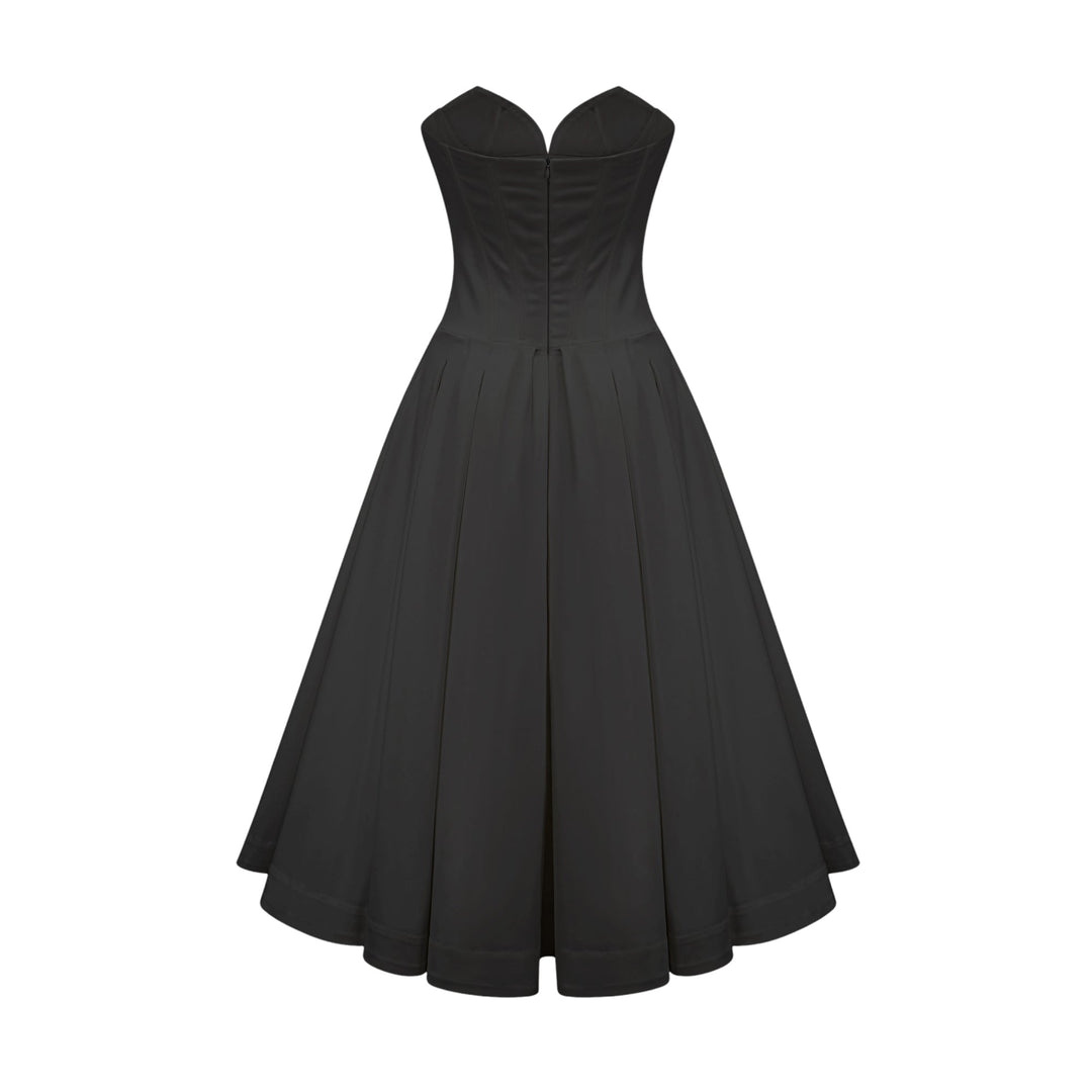 Katherine straplez korse midi elbise