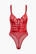 File Şeffaf Sırt Dekolteli Büstiyer İç Giyim Bodysuit