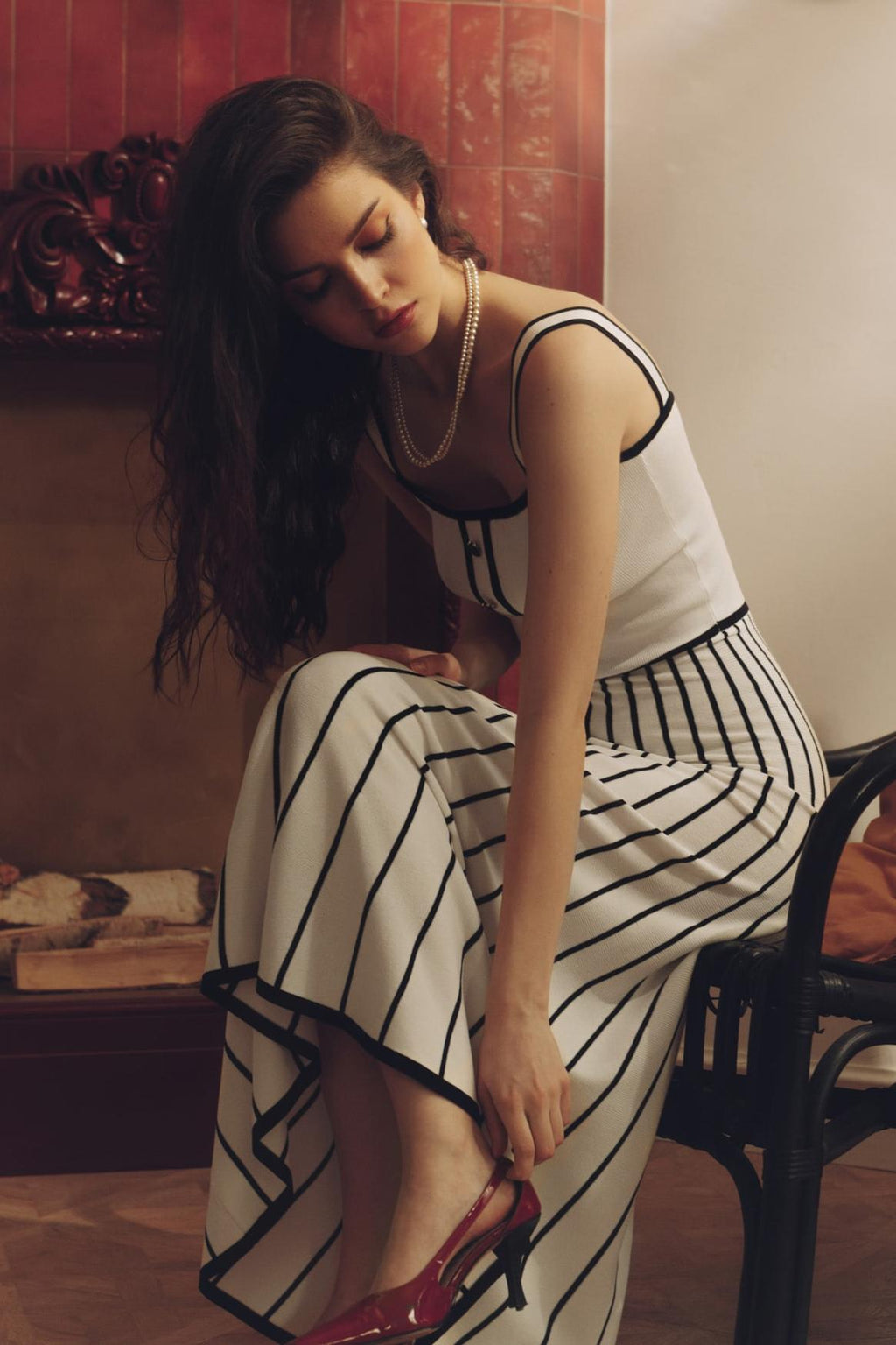 Pag Örgü Midi Elbise