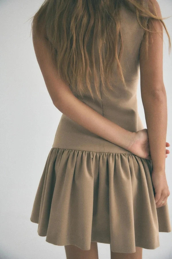 Florence Fiyonklu Fırfırlı Mini Elbise