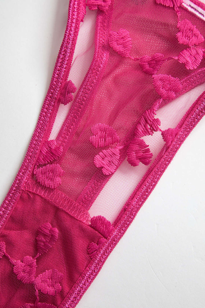 Dantel Nakışlı Bustier Kemerli Lingerie Garter Seti