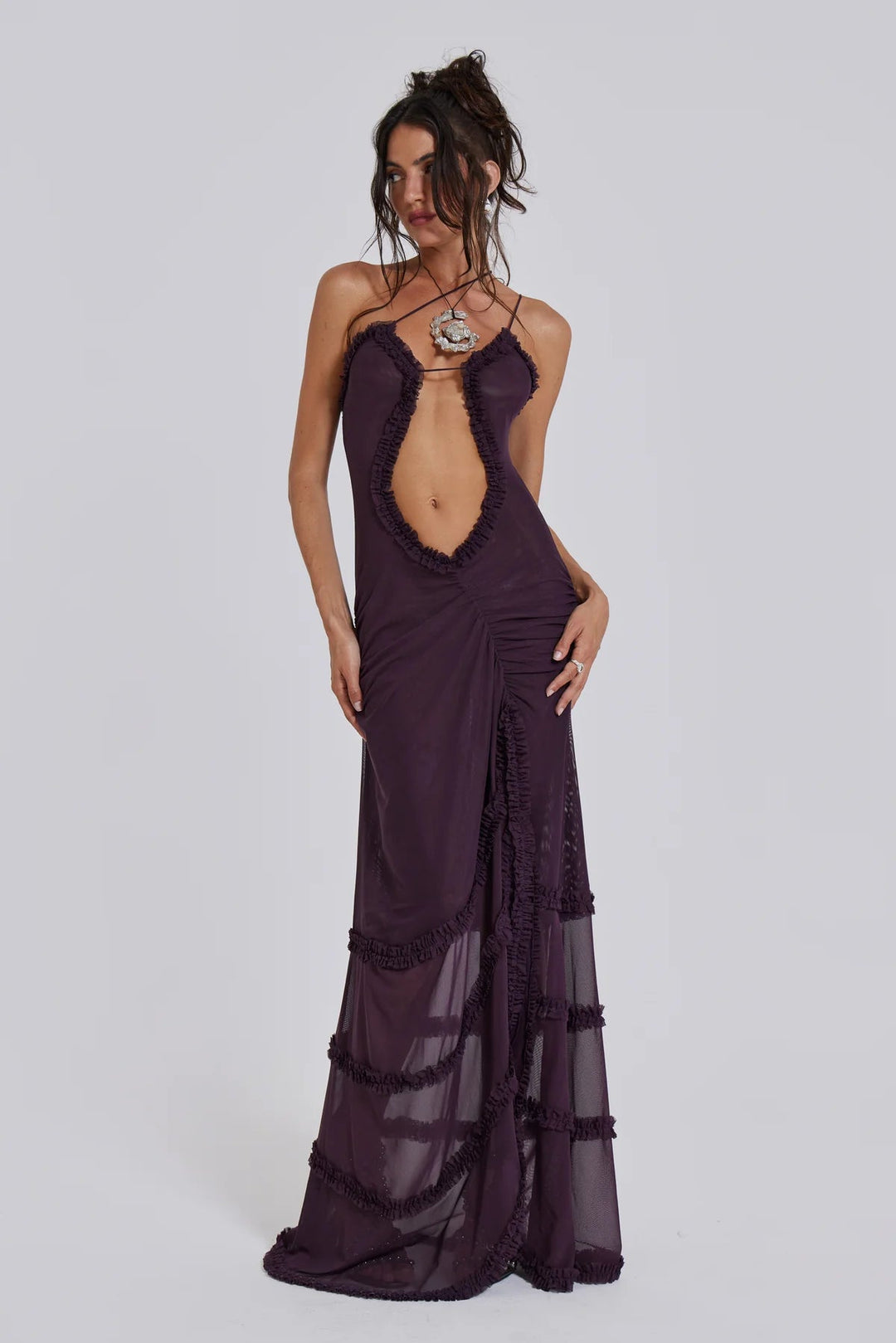 Alondra Cutout Transparan Elbise