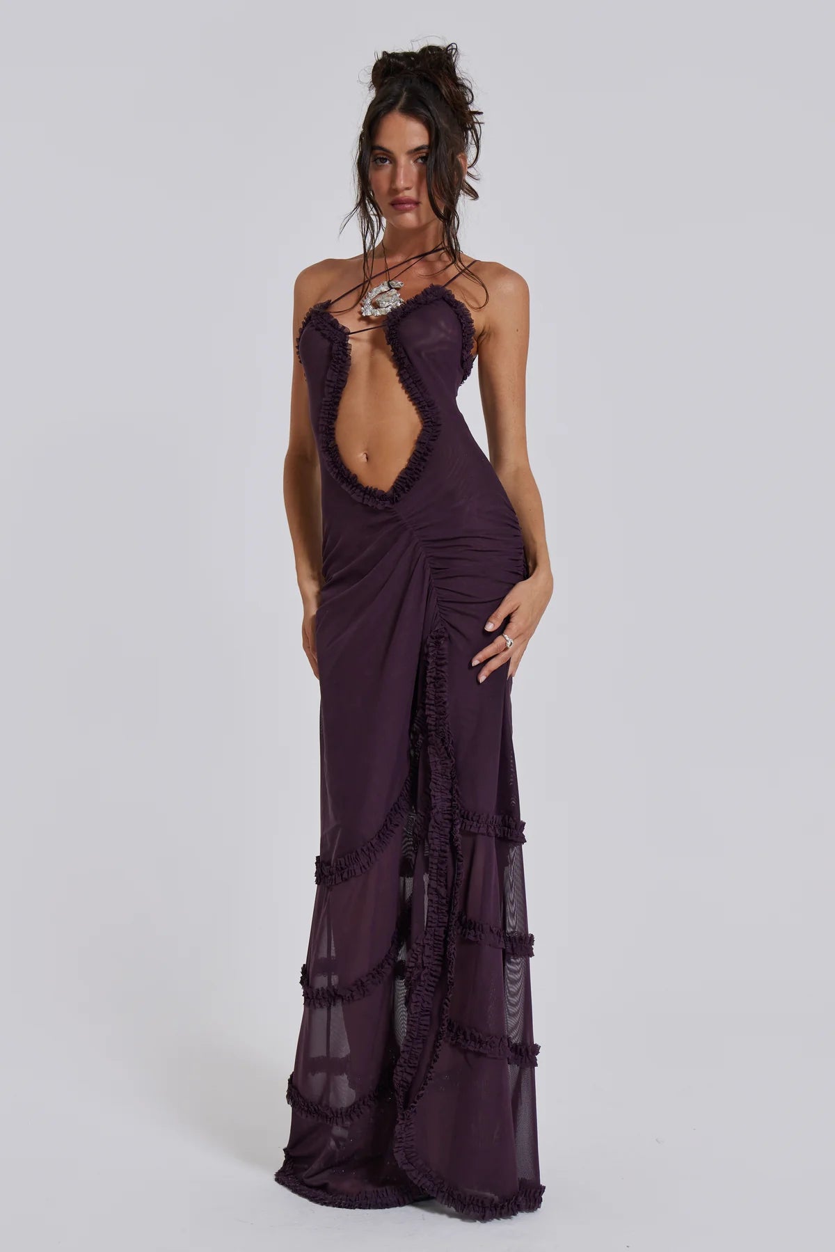 Alondra Cutout Transparan Elbise