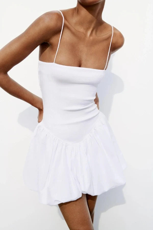 Aubrey Hafif Balon Etek Mini Elbise