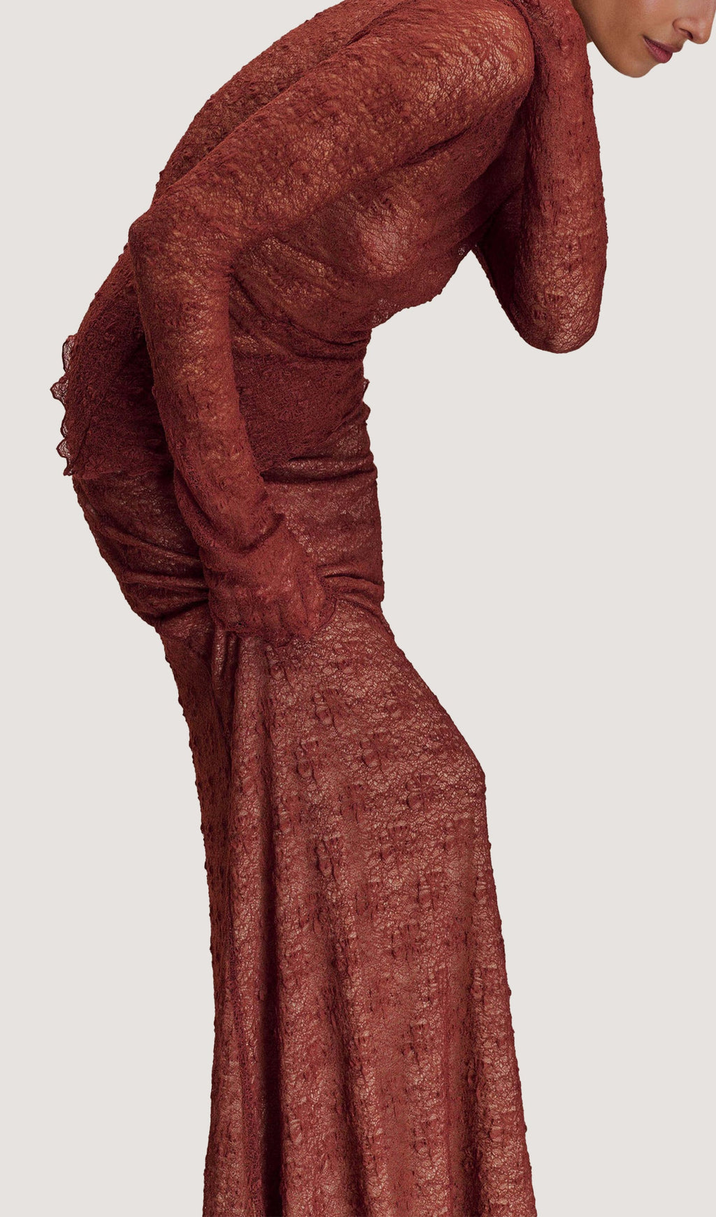 Transparan Dantel Etek Üst Takım