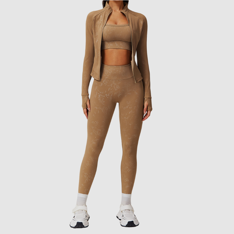 Yüksek Yakalı Dokulu Fermuarlı Spor Hırka