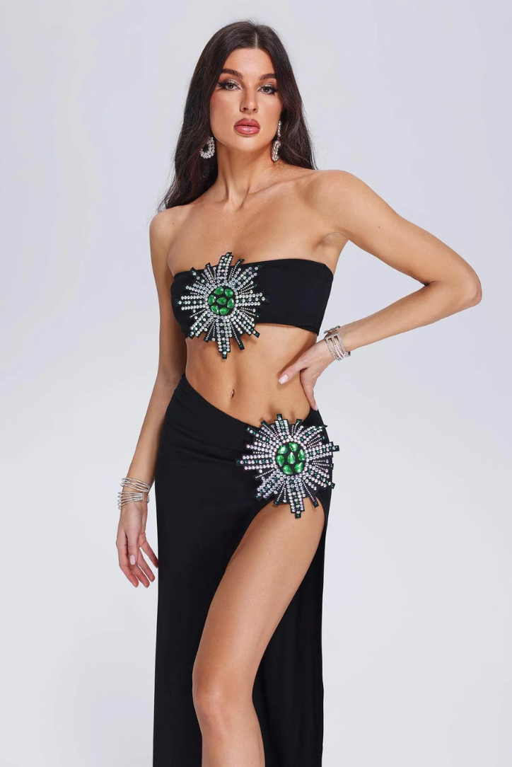 Kelly Elmas Crop Etek Takımı - Riosso
