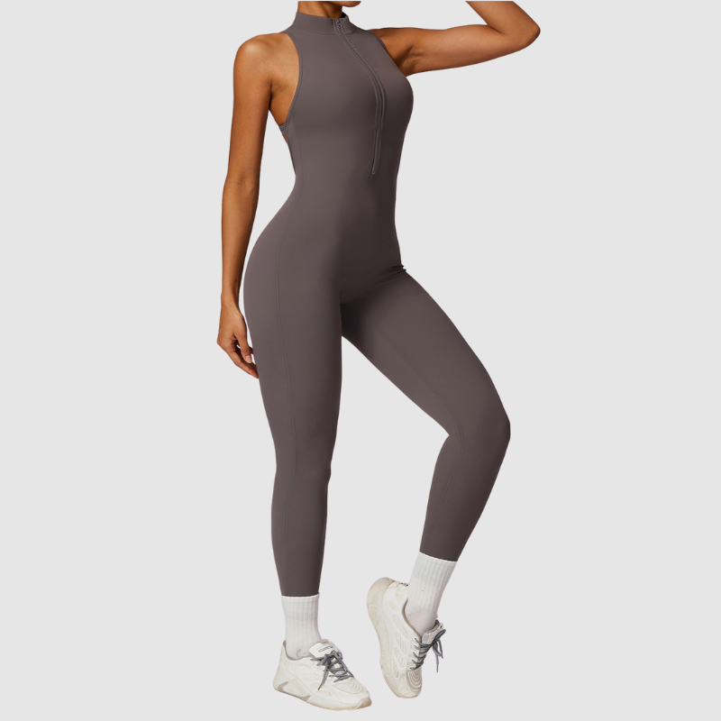 Kolsuz Yüksek Yakalı Bodysuit Tulum