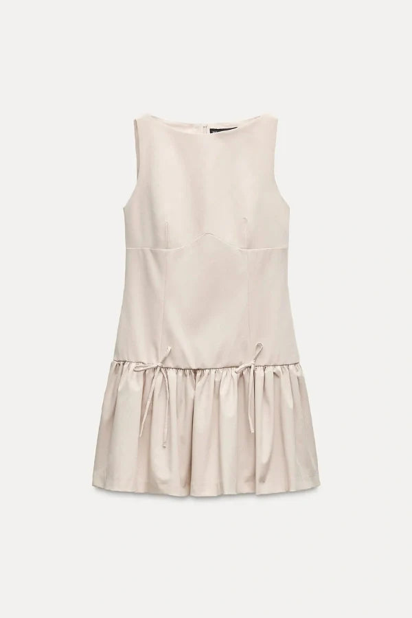 Florence Fiyonklu Fırfırlı Mini Elbise