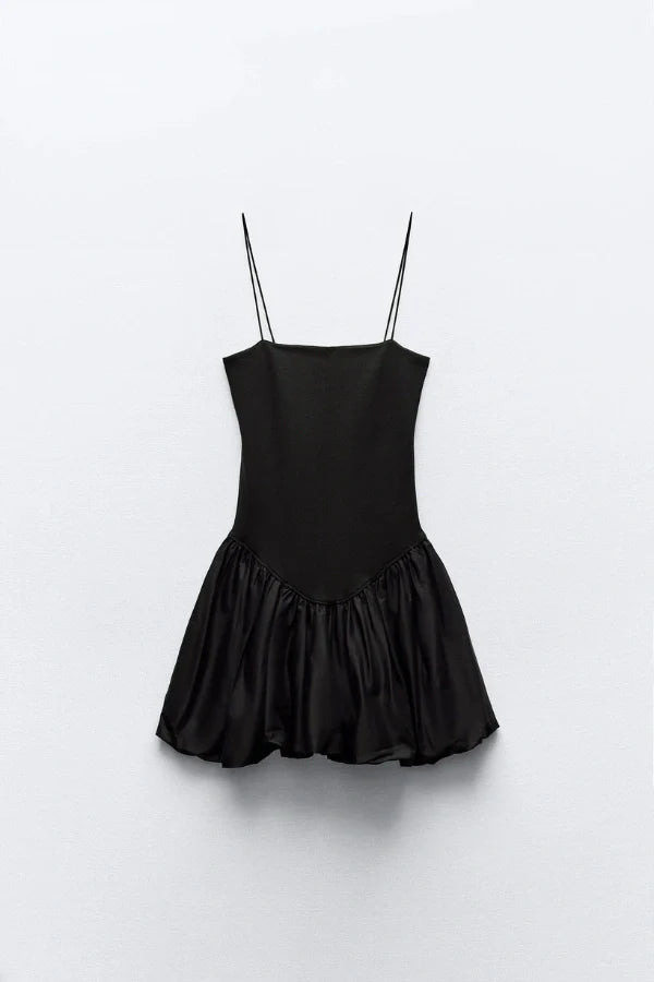 Aubrey Hafif Balon Etek Mini Elbise