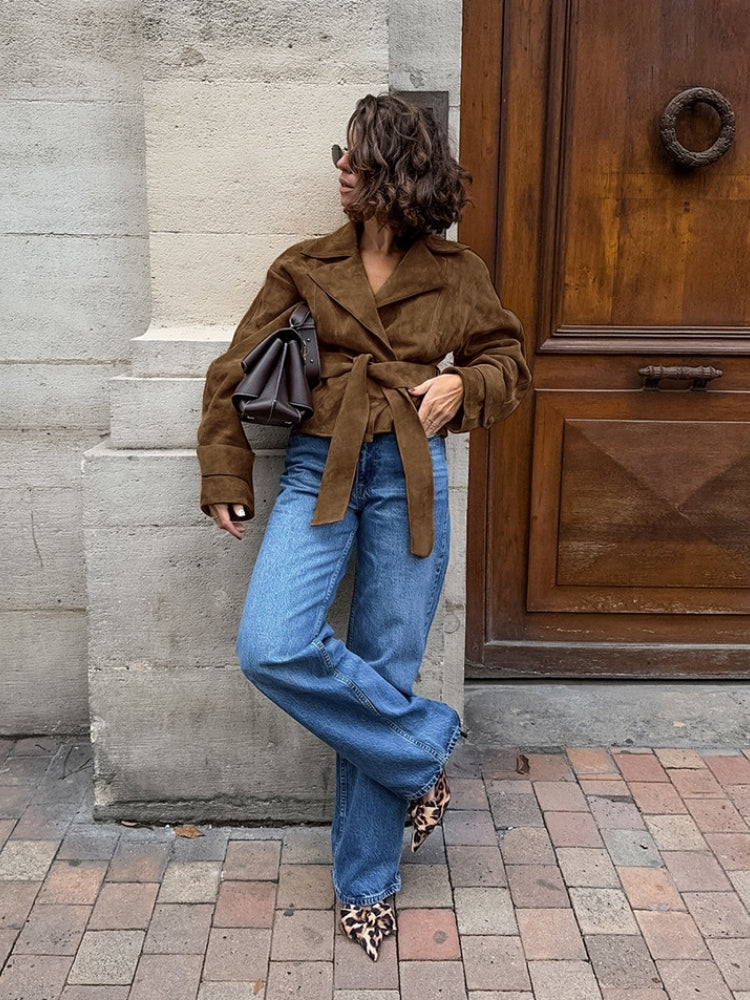 Kayışlı Süet Ceket