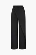 Drape Wrap Düz Paça Takım Pantolon