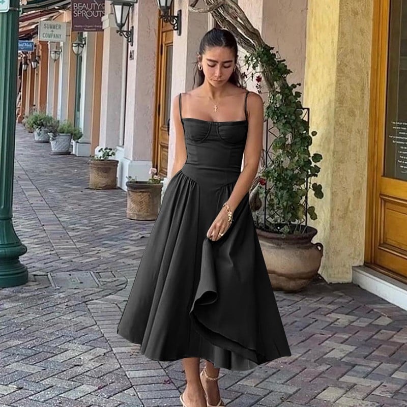Korse Fit Midi Elbise - Riosso