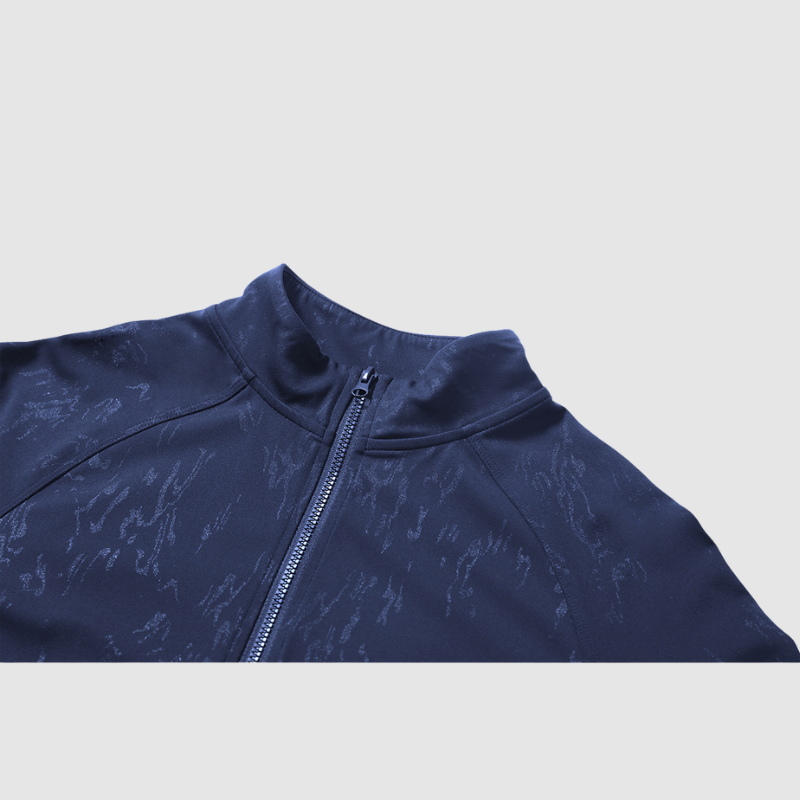 Yüksek Yakalı Dokulu Fermuarlı Spor Hırka