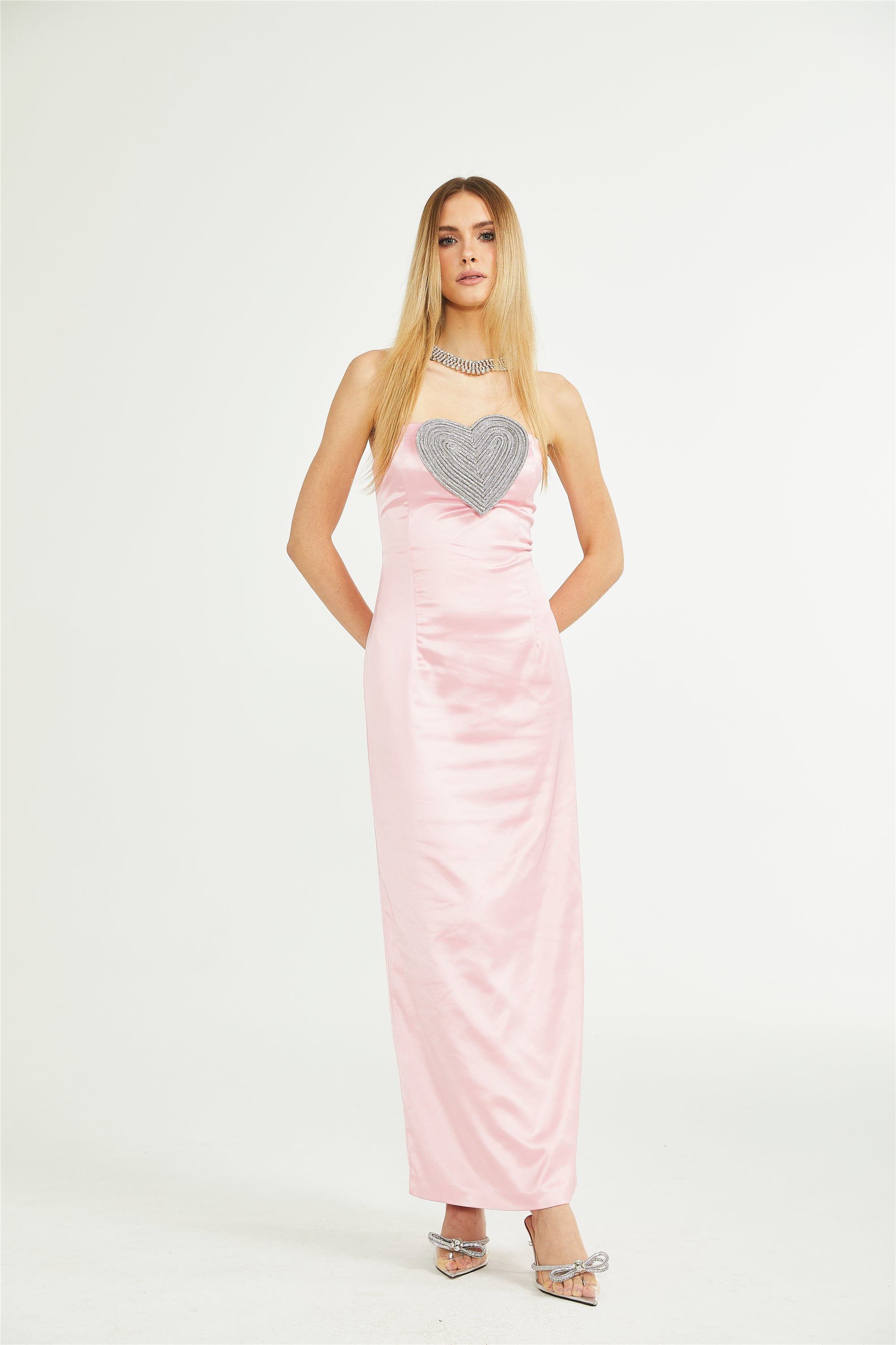 Clothilde Kristal Süslemeli Midi Elbise