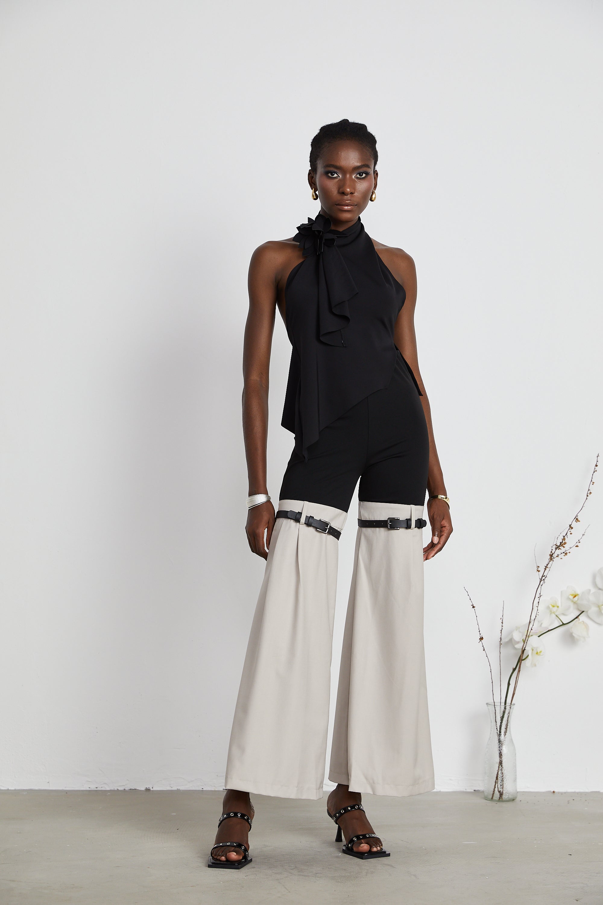 Éliane İki Renkli Kloş Pantolon