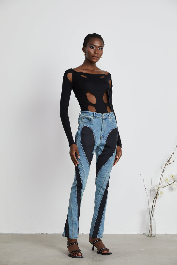 Noémie Spiral Panelli Jean Pantolon