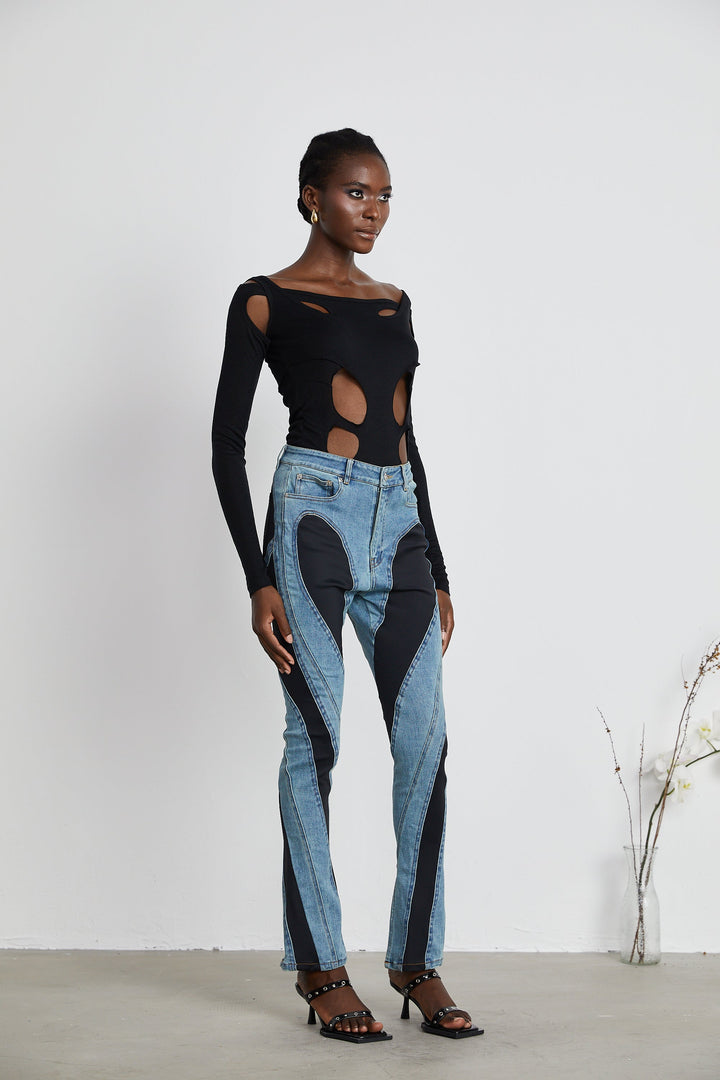 Noémie Spiral Panelli Skinny Jean Pantolon