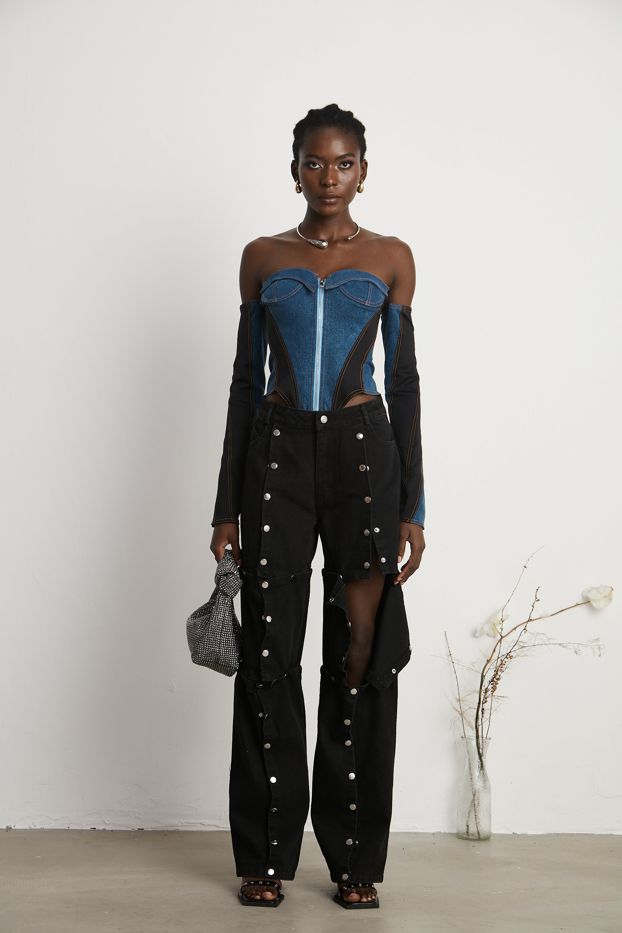 Melina Korse Denim Bodysuit