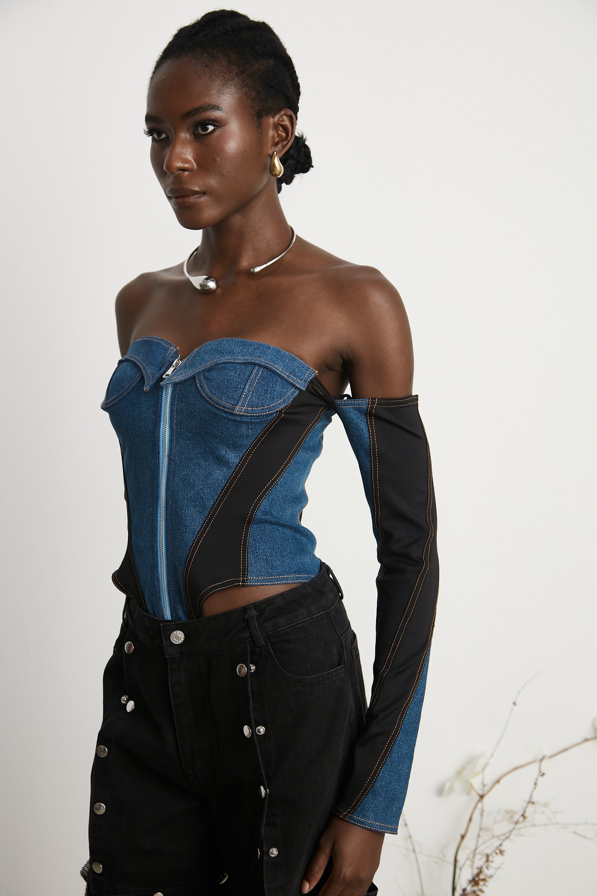 Melina Korse Denim Bodysuit