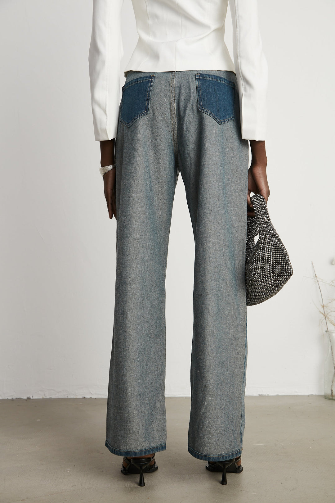 Clothilde Geniş Paça Panelli Jean Pantolon