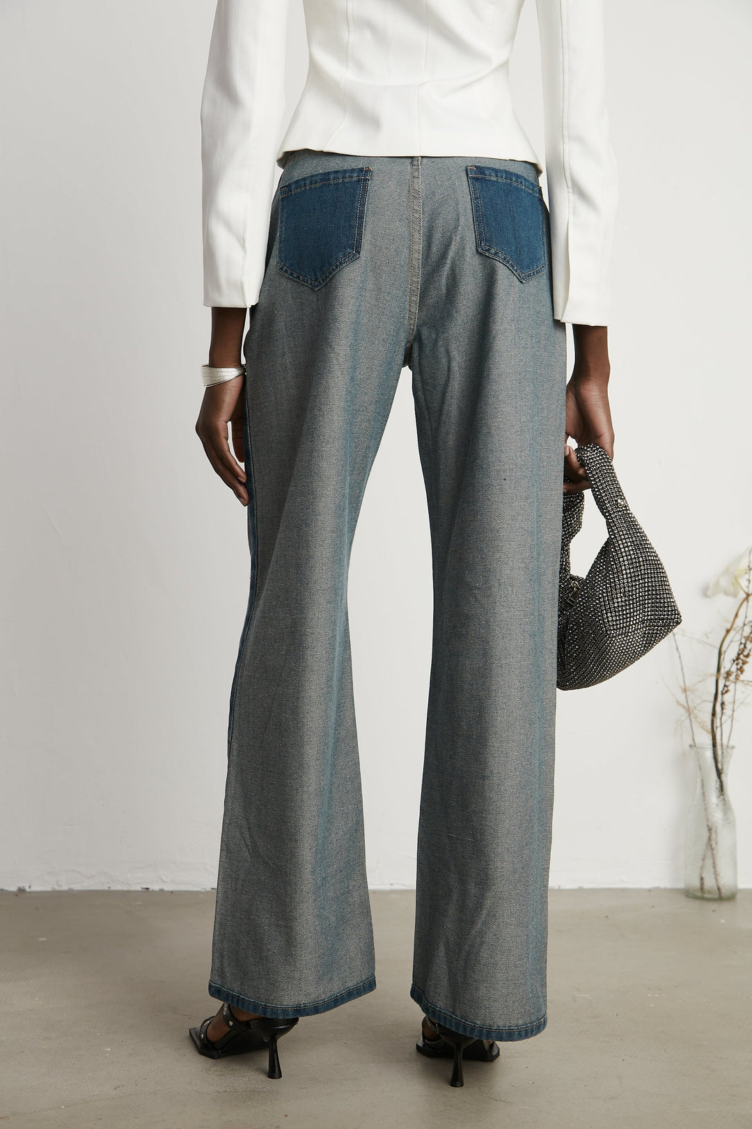 Clothilde Geniş Paça Panelli Jean Pantolon