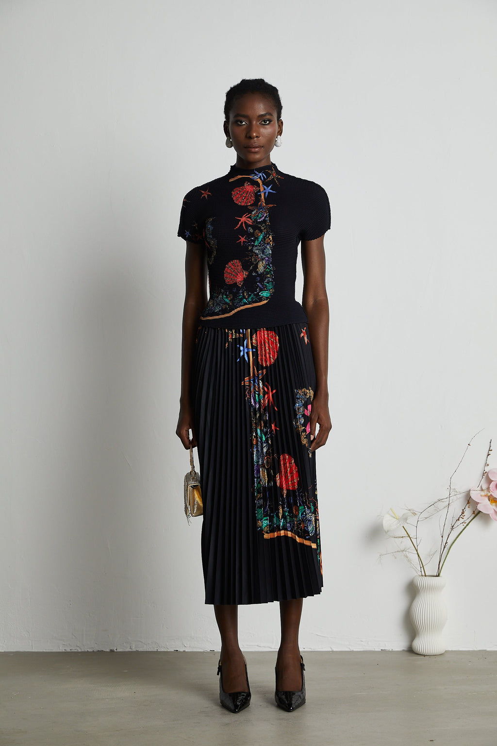 Josiane uzak doğu örme üst ve etek takım