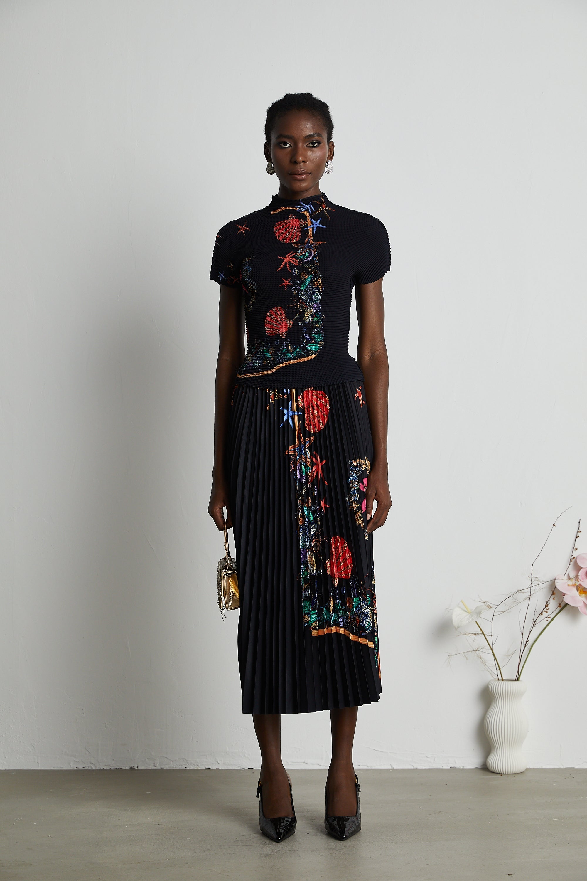 Josiane uzak doğu örme üst ve etek takım