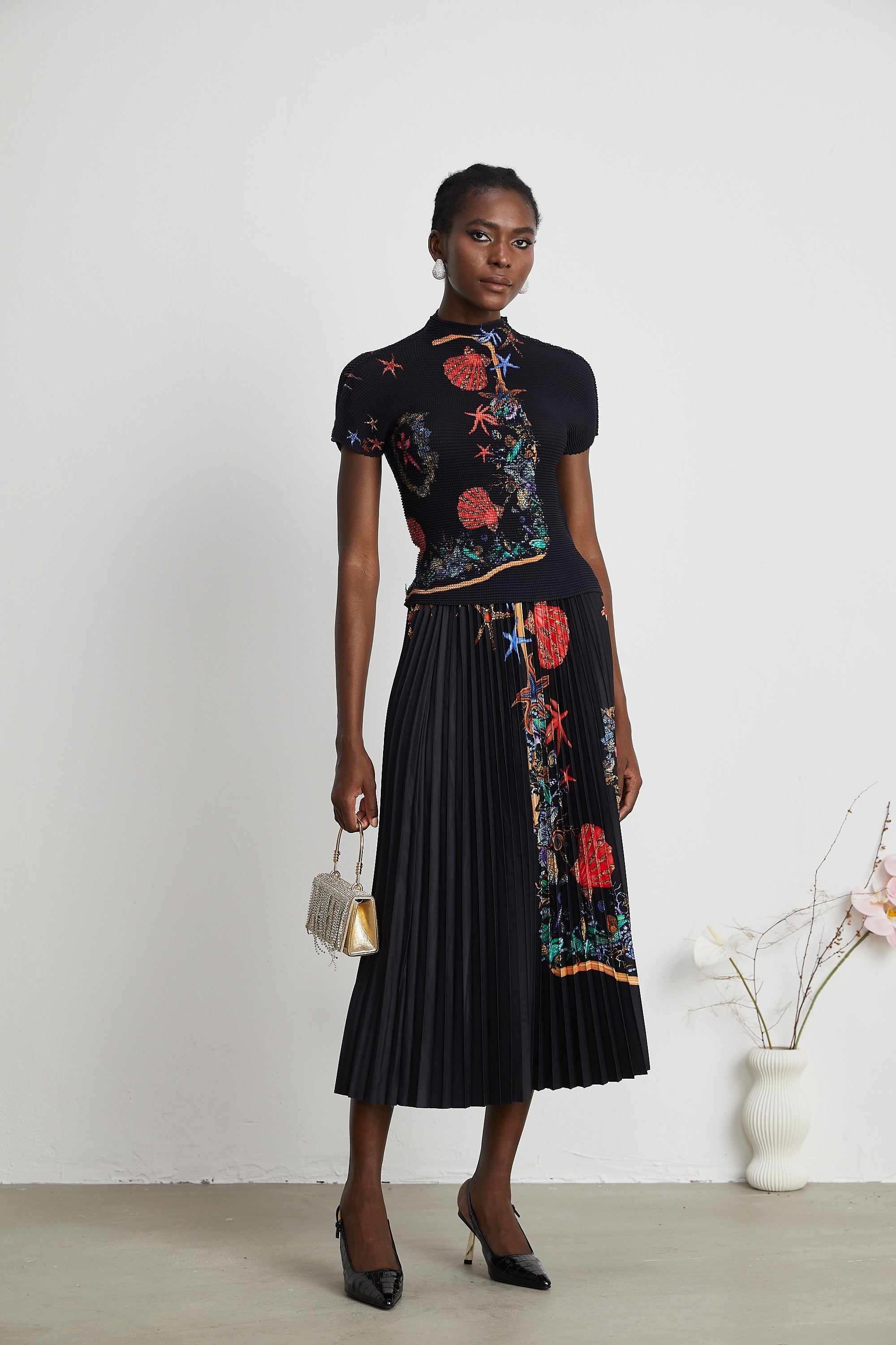 Josiane uzak doğu örme üst ve etek takım