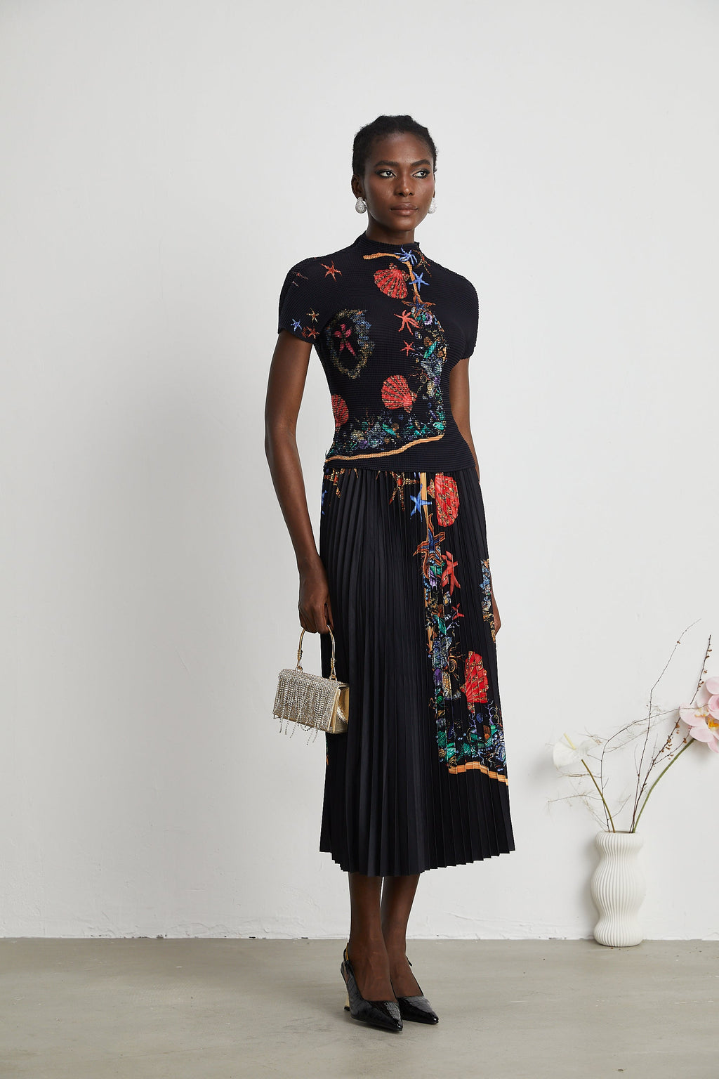 Josiane uzak doğu örme üst ve etek takım