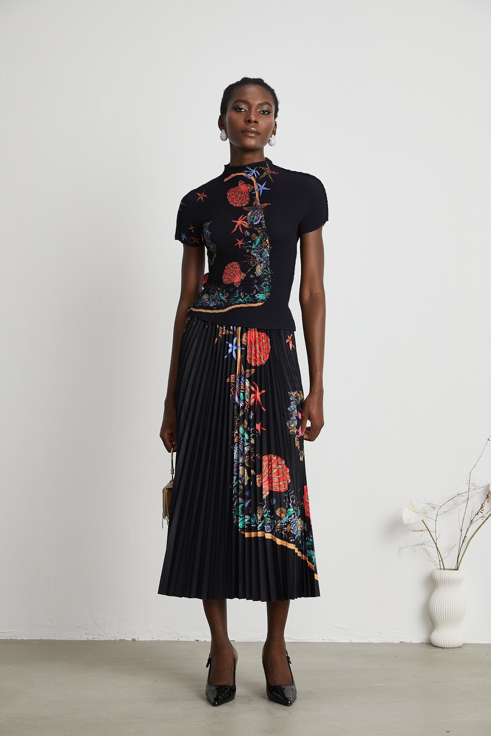 Josiane uzak doğu örme üst ve etek takım