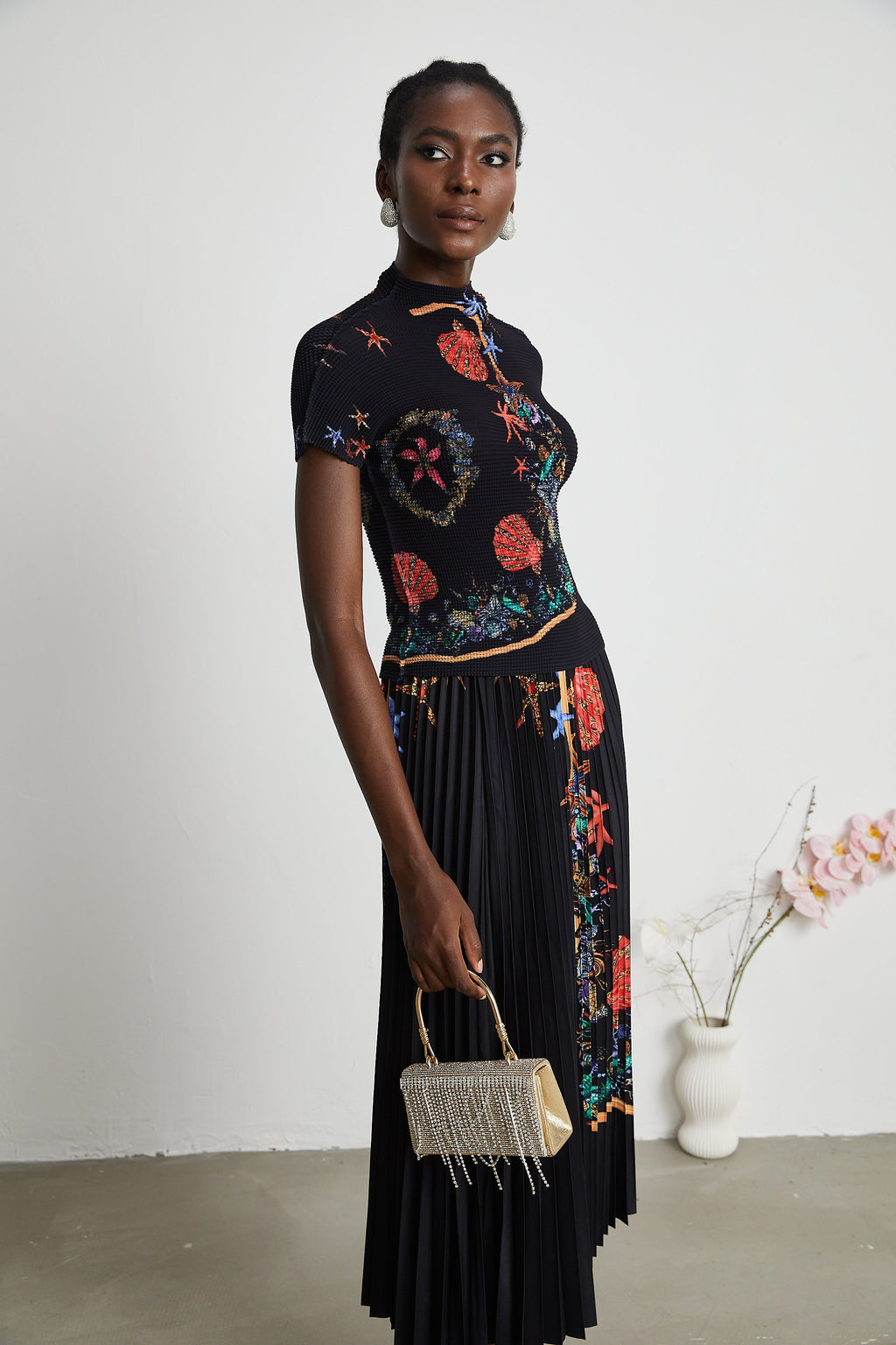 Josiane uzak doğu örme üst ve etek takım