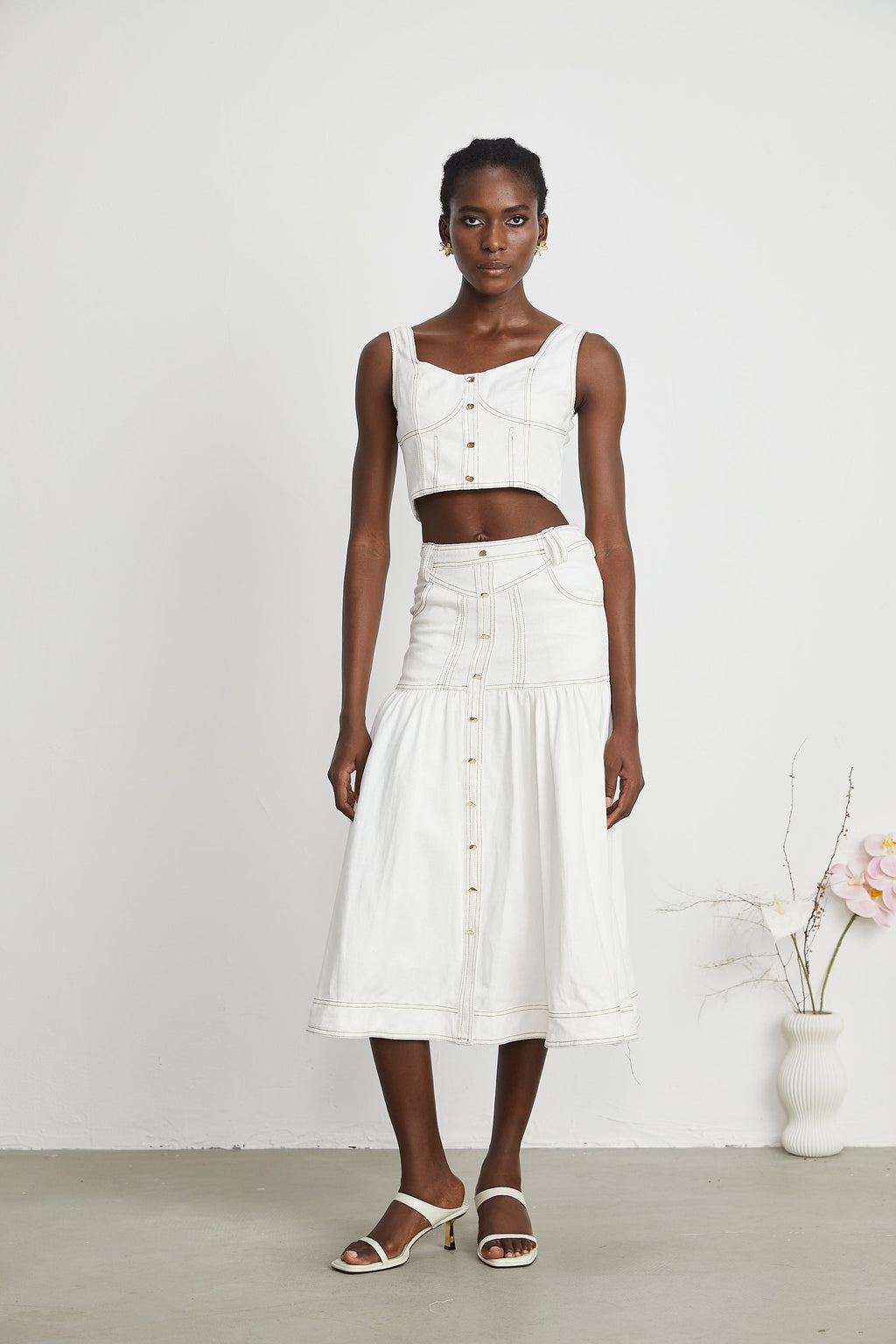 Brielle Denim Üst Ve Etek Eşleştirme Seti