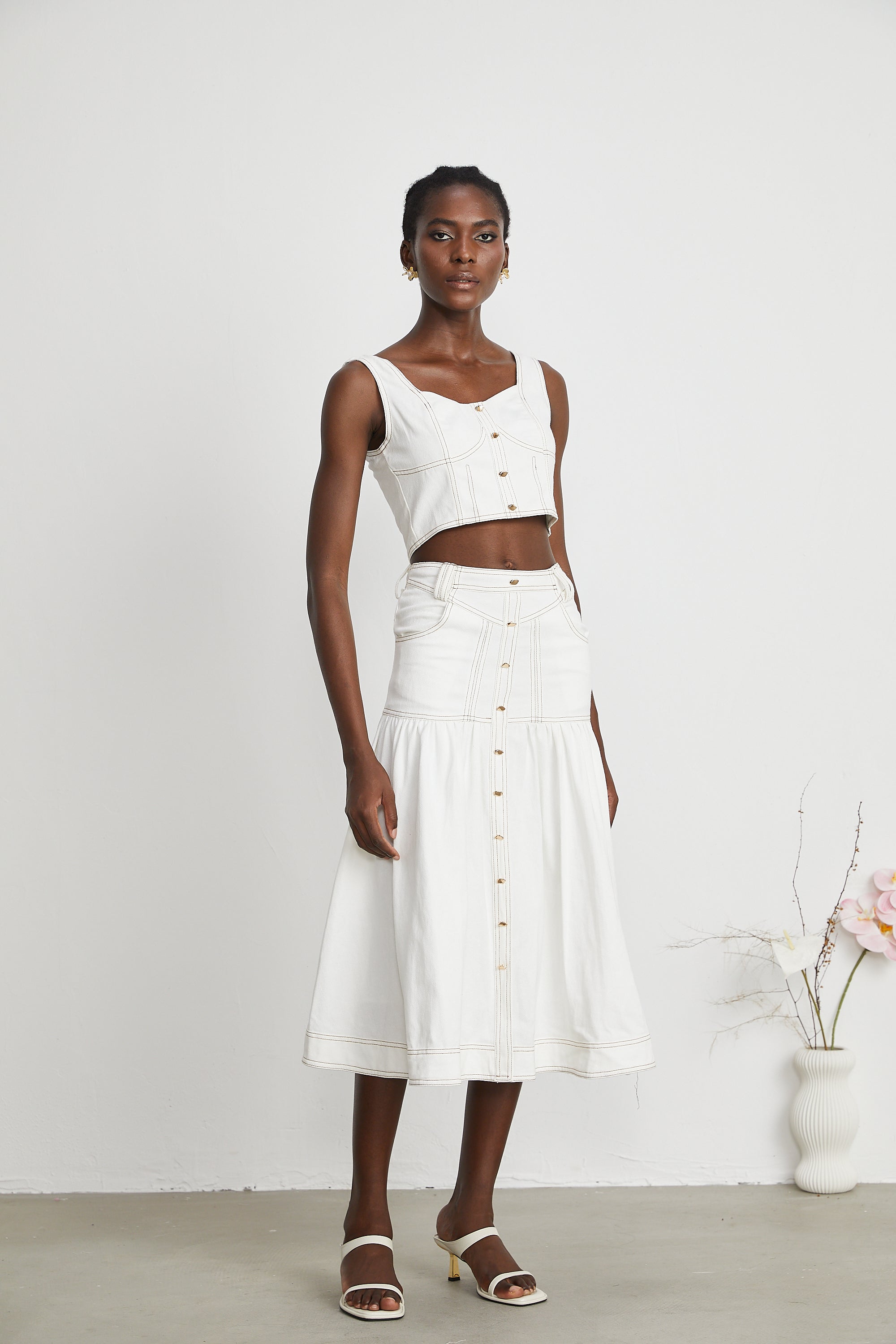 Brielle Denim Üst Ve Etek Eşleştirme Seti