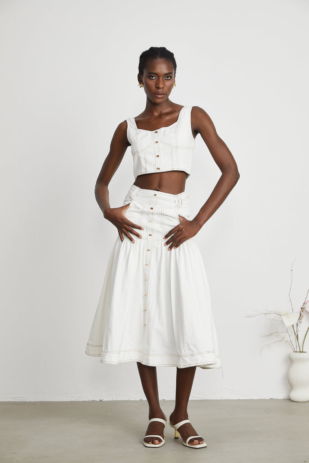 Brielle Denim Üst Ve Etek Eşleştirme Seti