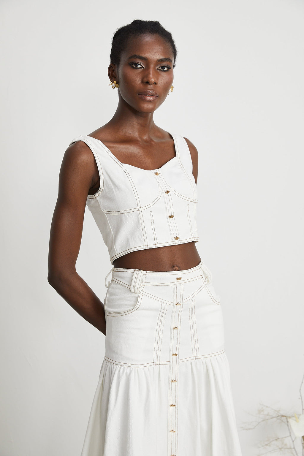 Brielle Denim Üst Ve Etek Eşleştirme Seti