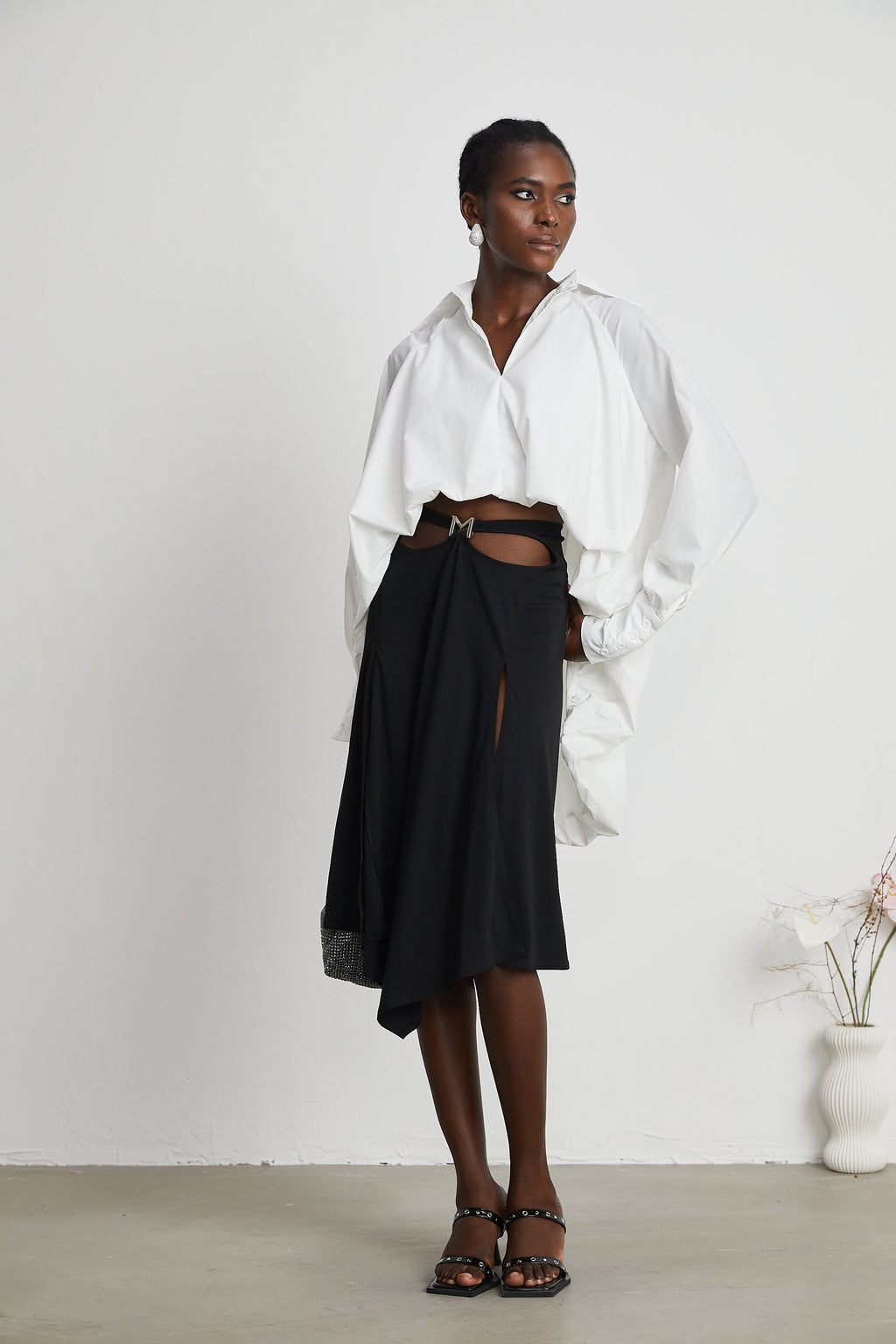 Marion Yüksek-Düşük Kabarık Gömlek