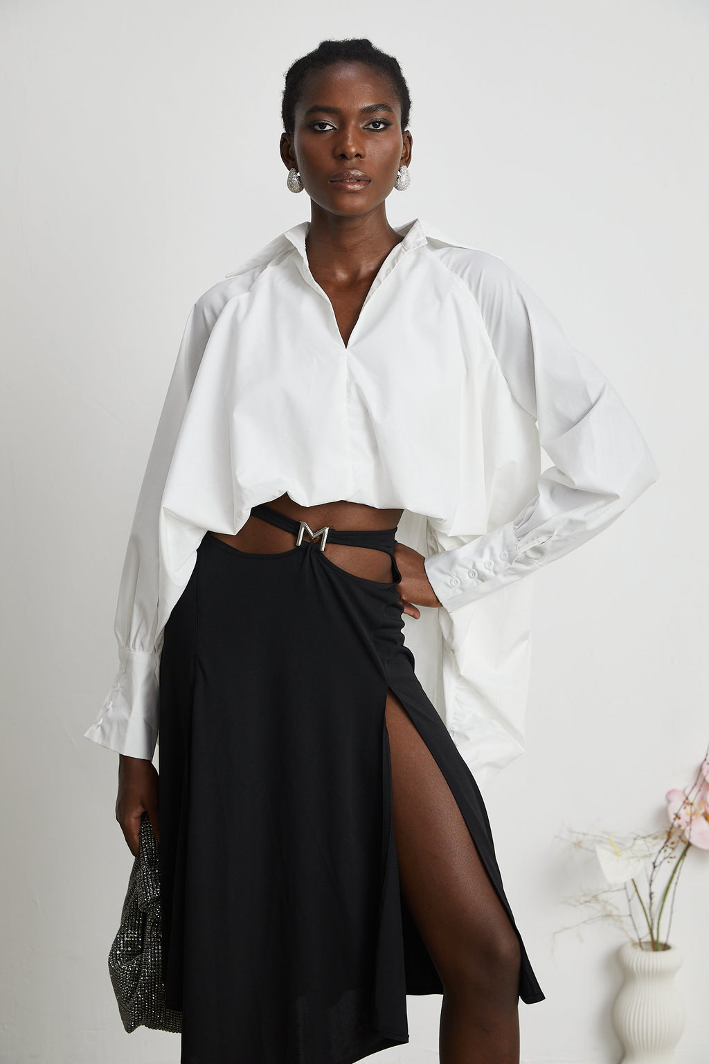 Marion Yüksek-Düşük Kabarık Gömlek