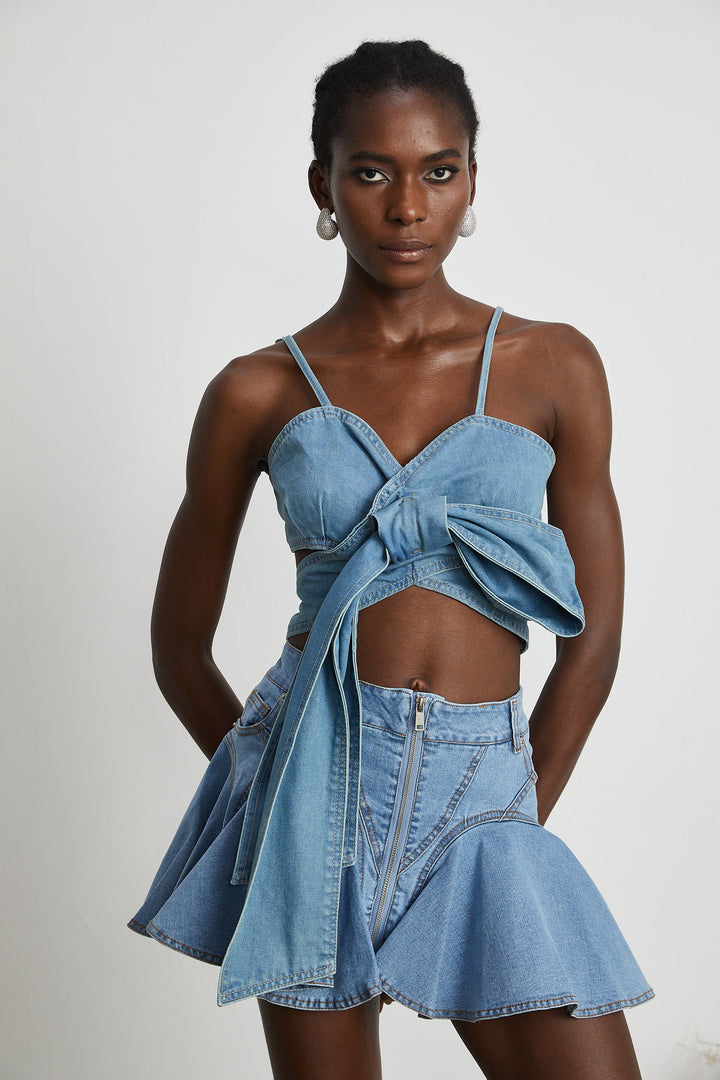 Capucine Denim Etek Kısmı Farbalalı Etek