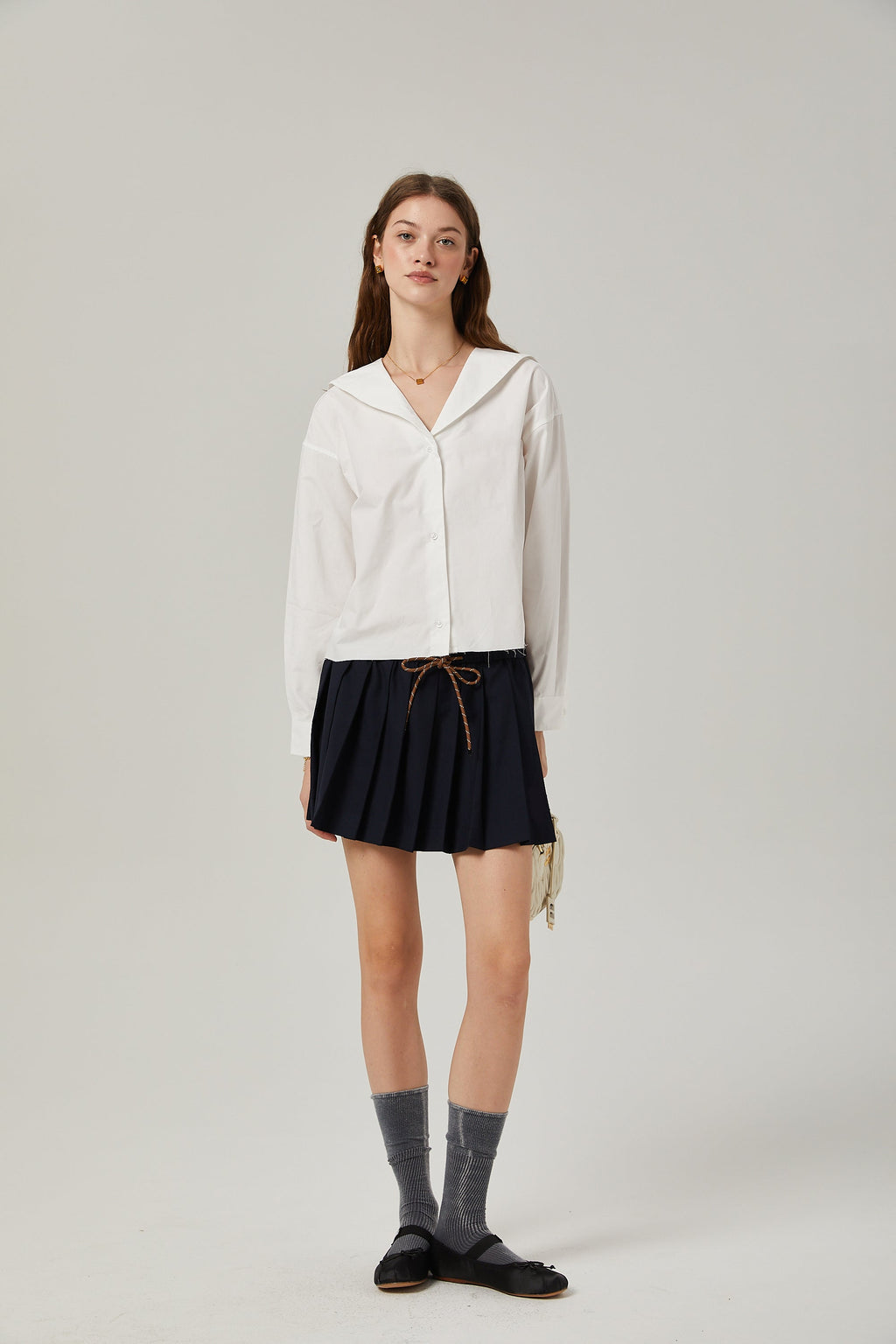 Bérénice Denizci Yakalı Kırpılmış Gömlek