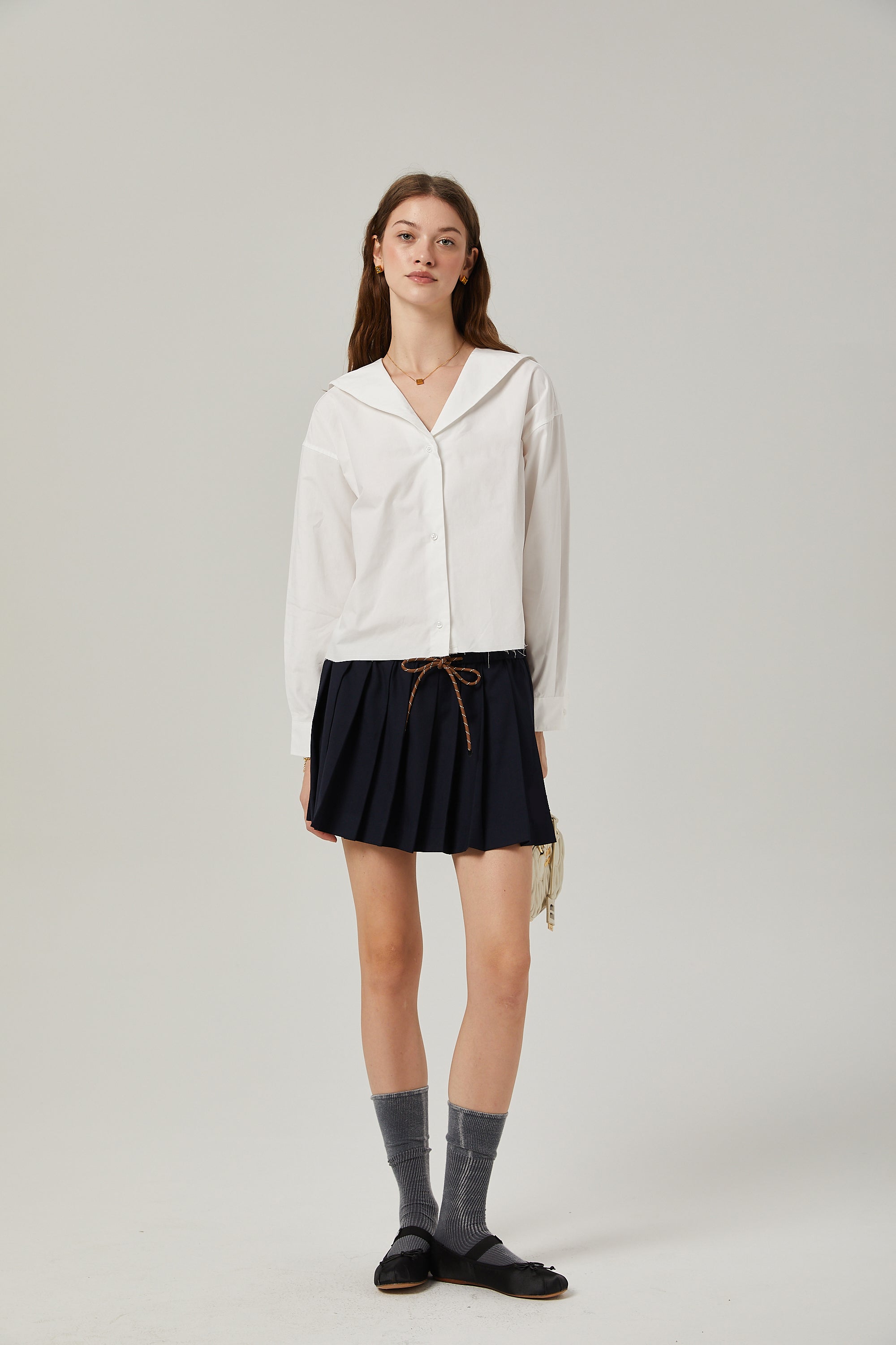 Bérénice Denizci Yakalı Kırpılmış Gömlek