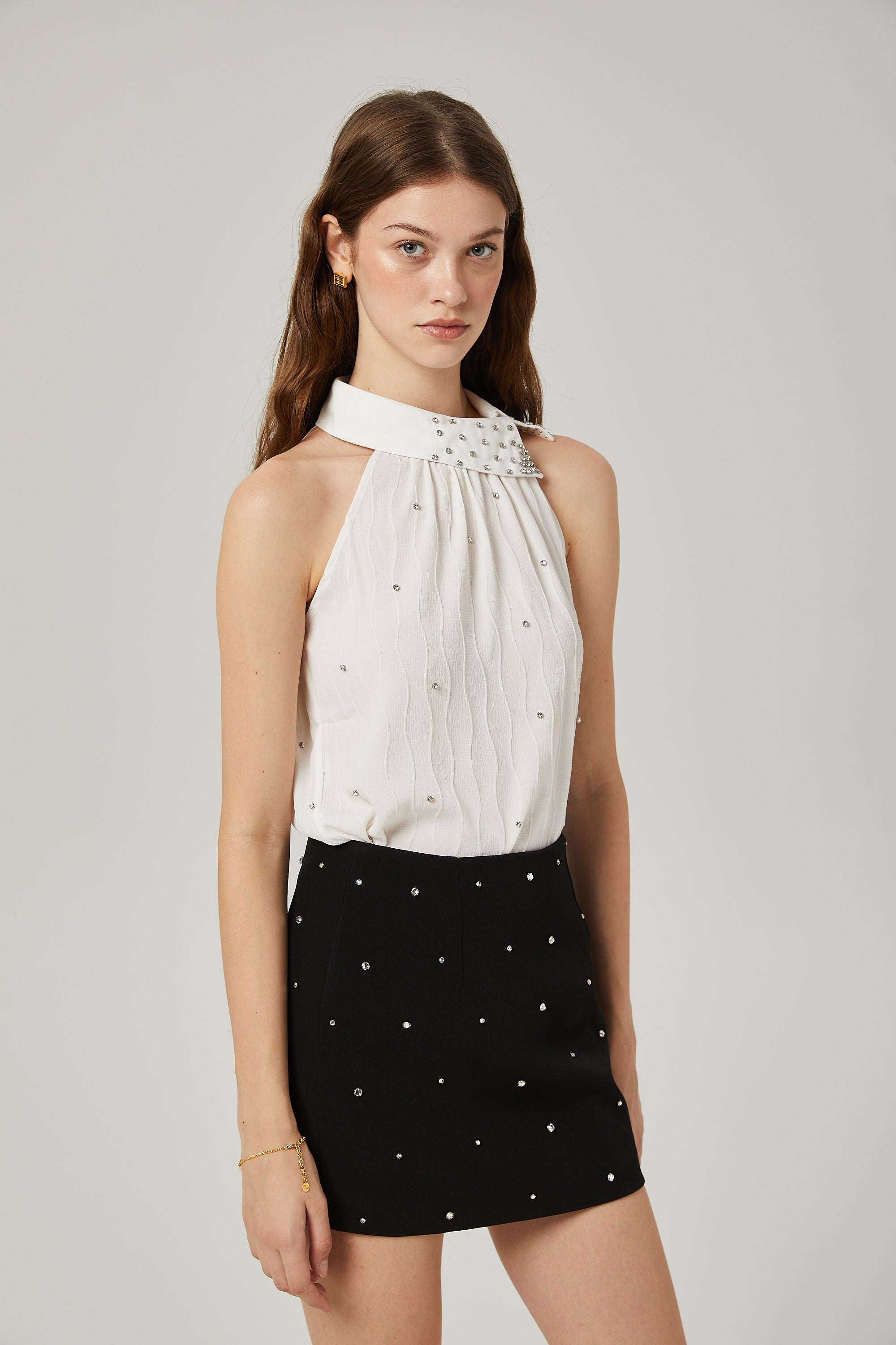 Stéphanie'Nin Kristal İşlemeli Etek