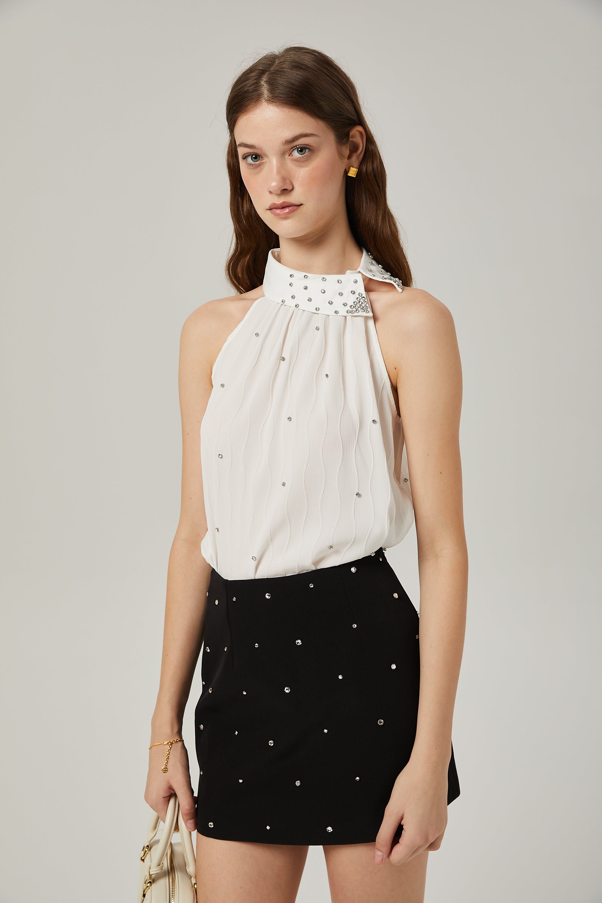 Stéphanie'Nin Kristal İşlemeli Etek