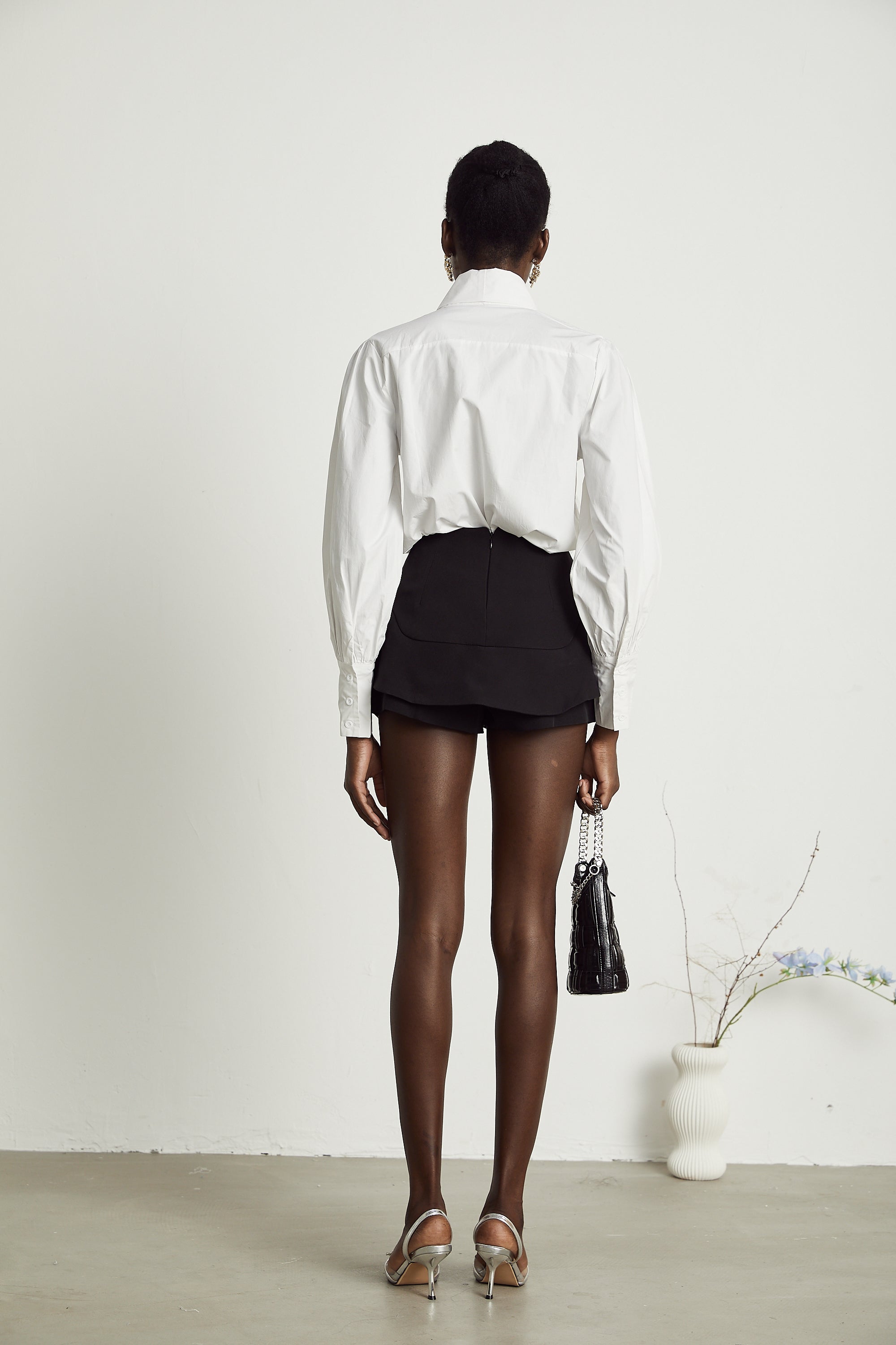 Solène Beyaz Önden Bağlamalı Pamuklu Gömlek