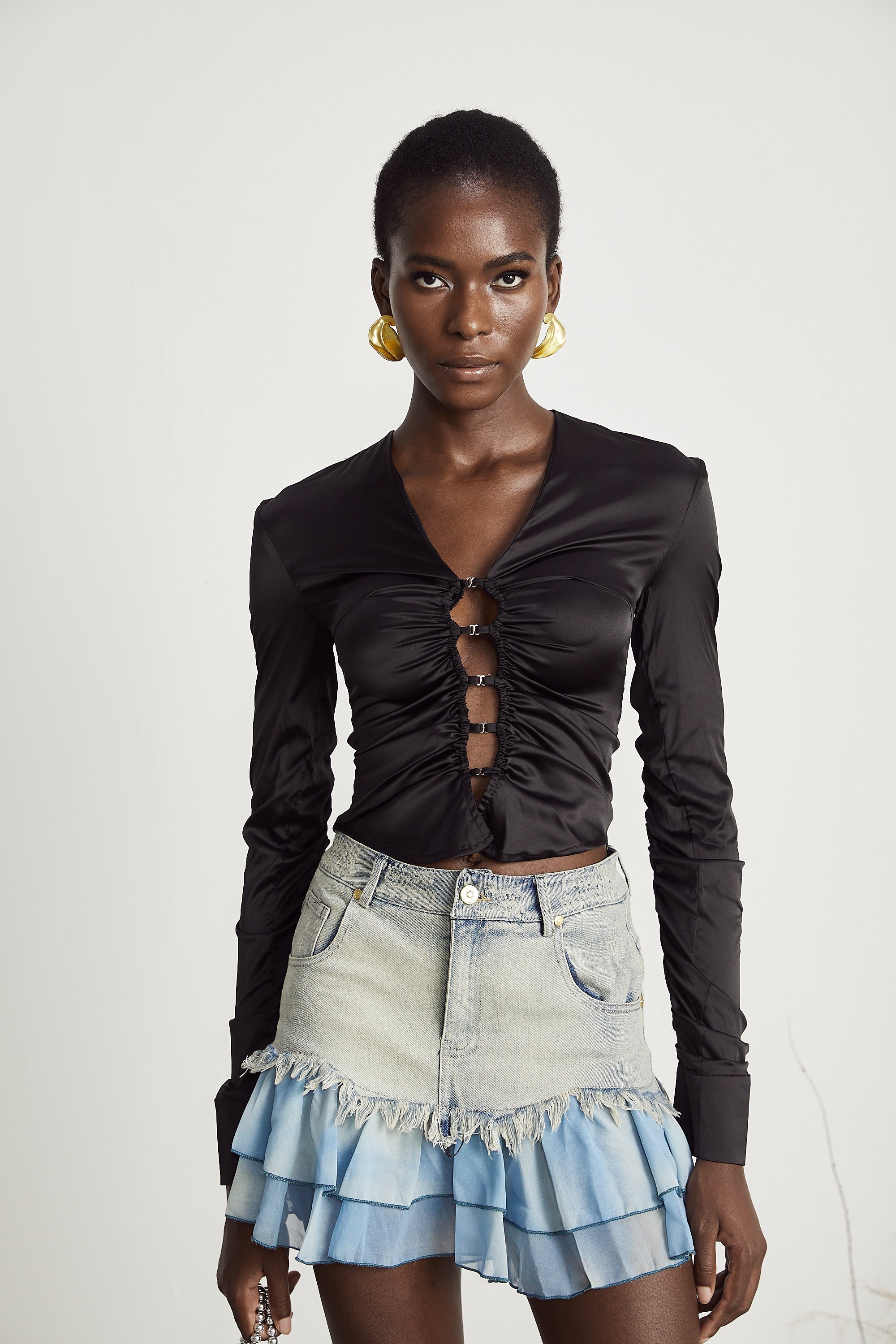 Florentina Kesim Saten Gömlek