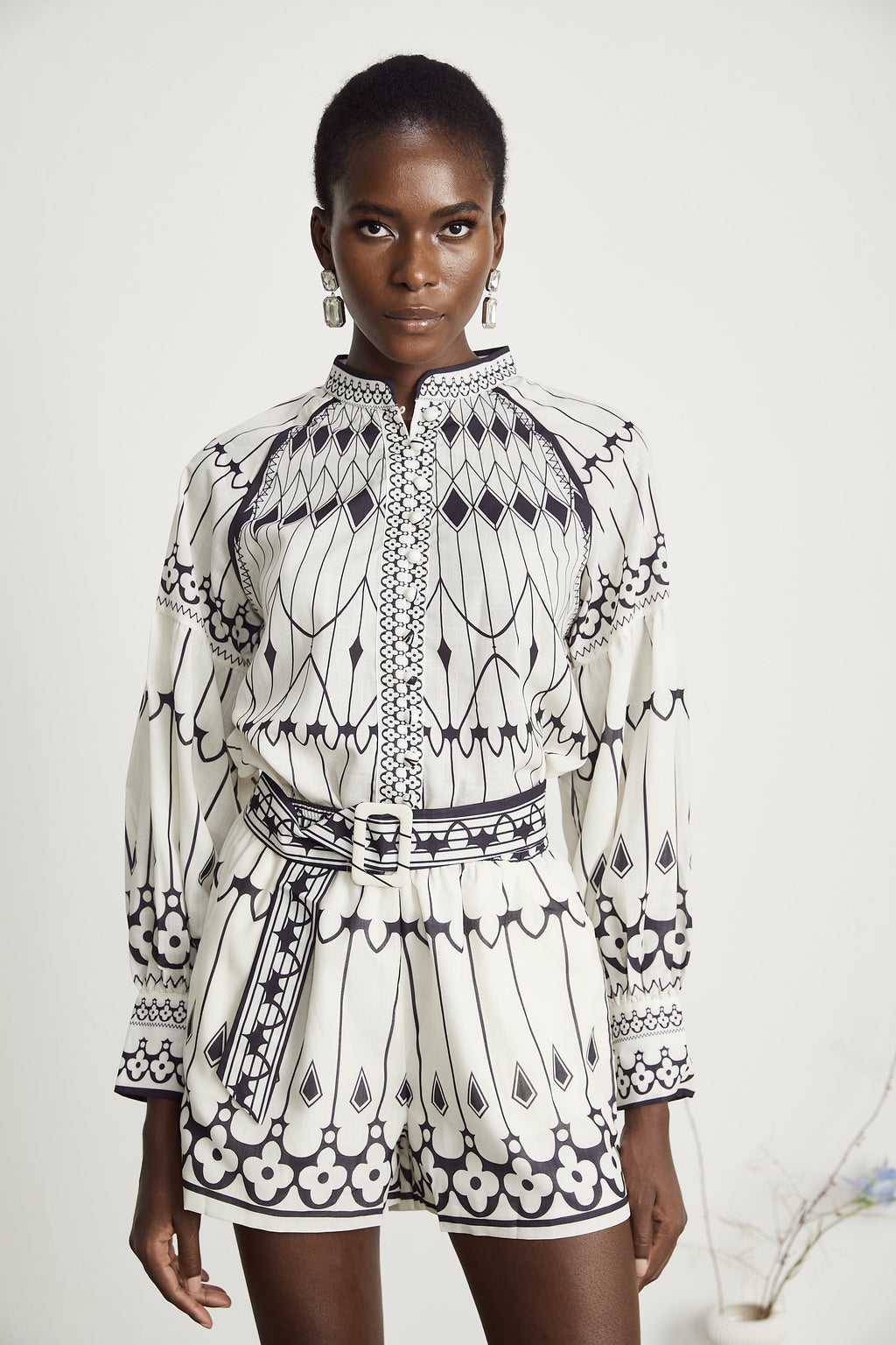 Allie Grafik Baskılı Gömlek Ve Şort Eşleştirme Seti