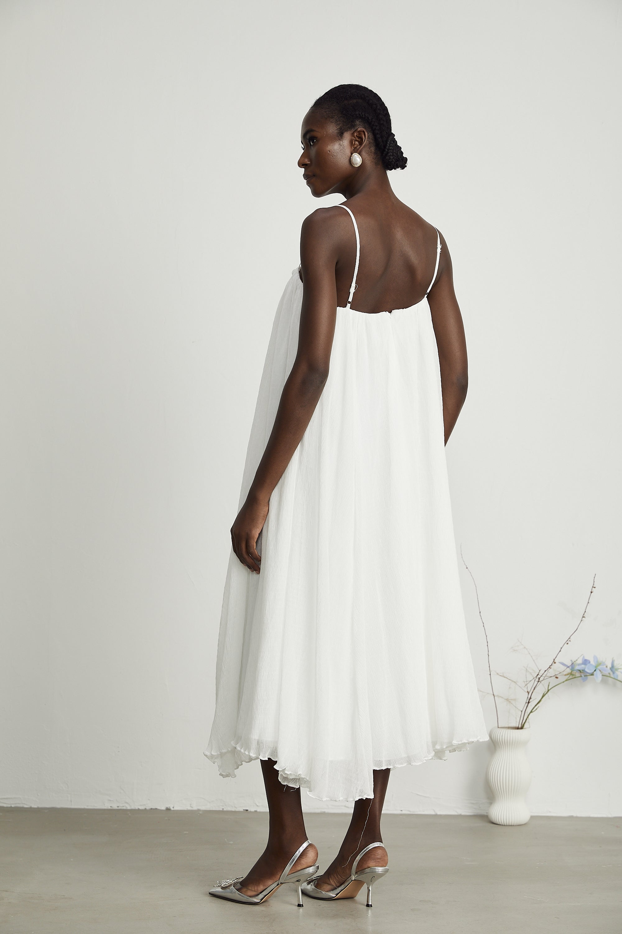 Clothilde Tül Pilili Mini Elbise