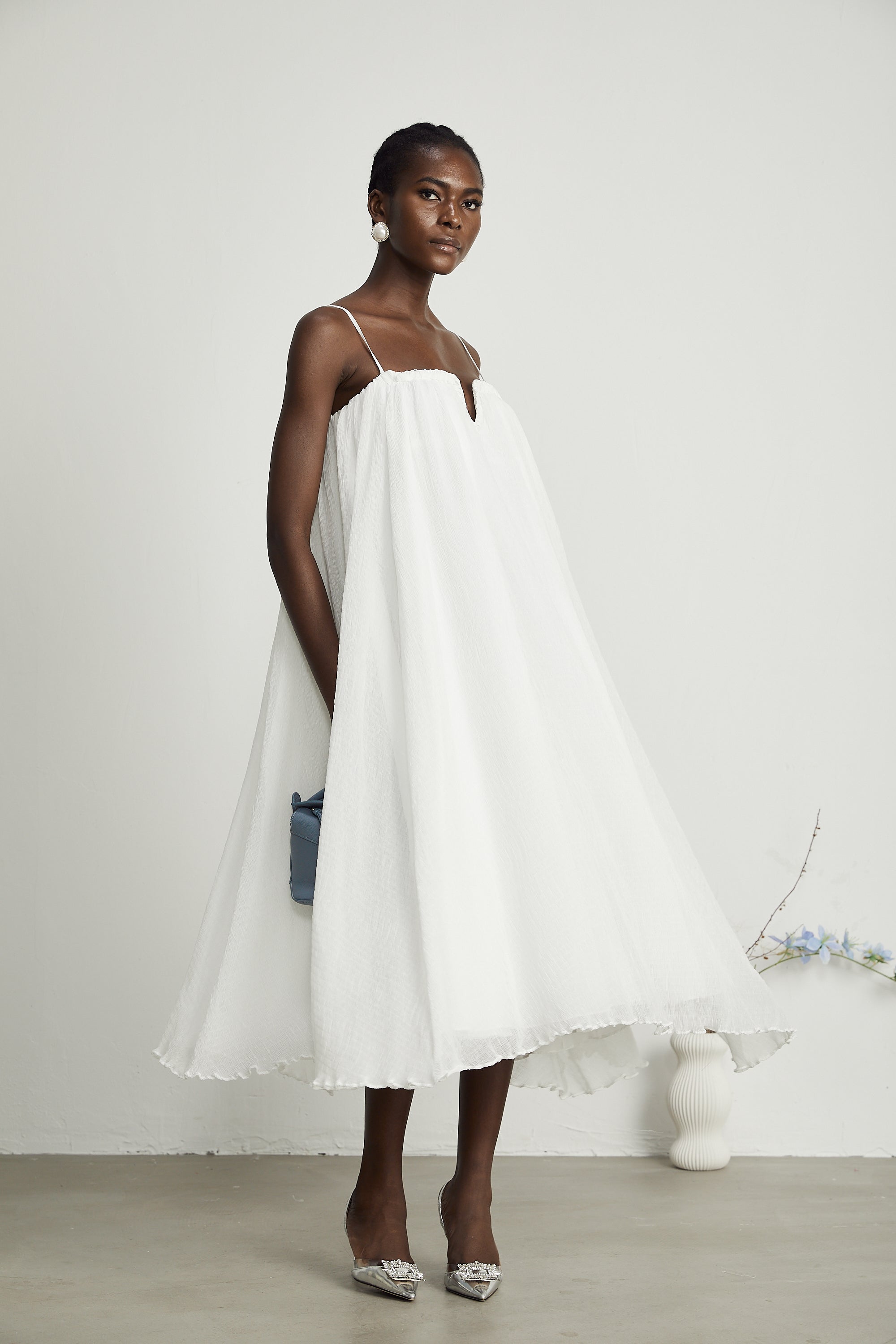 Clothilde Tül Pilili Mini Elbise