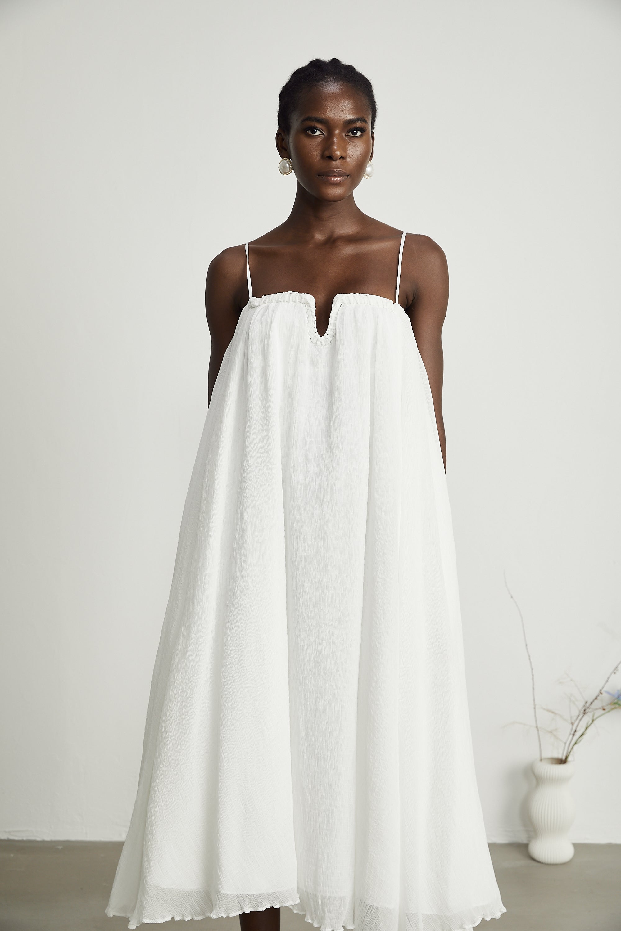 Clothilde Tül Pilili Mini Elbise