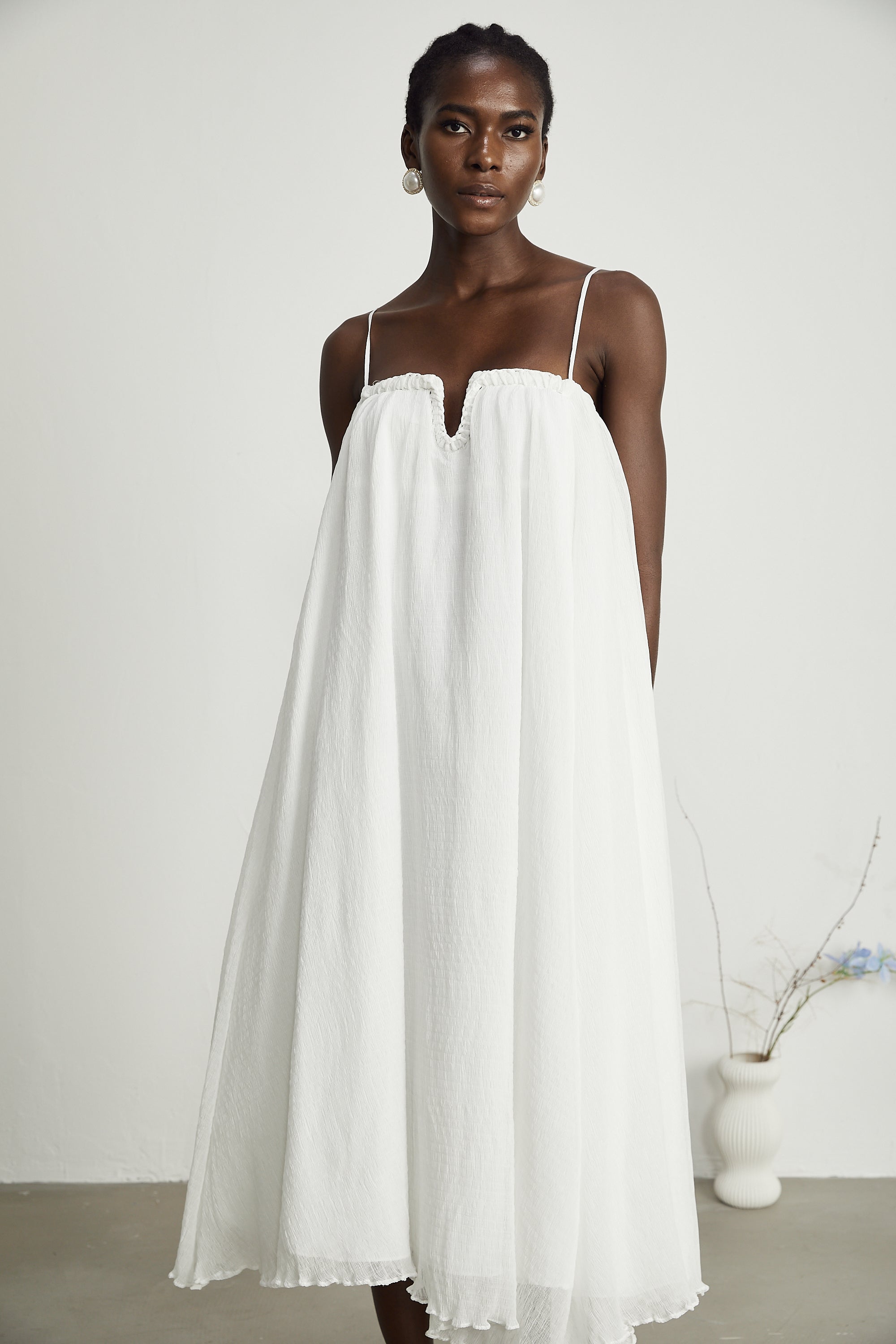 Clothilde Tül Pilili Mini Elbise